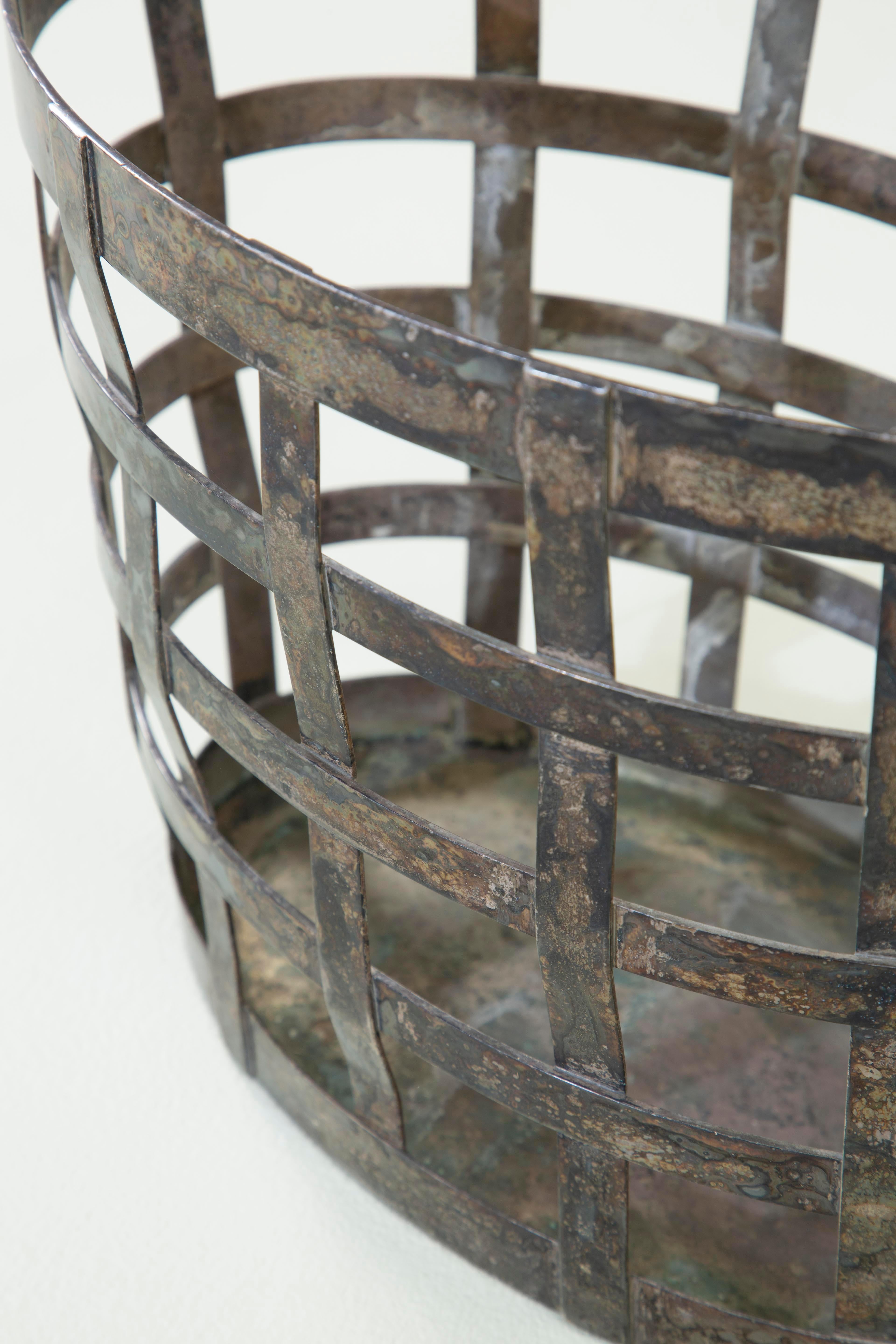 XX secolo, Gio Ponti per Krupp Cestino decorativo in metallo 1930 in vendita 2