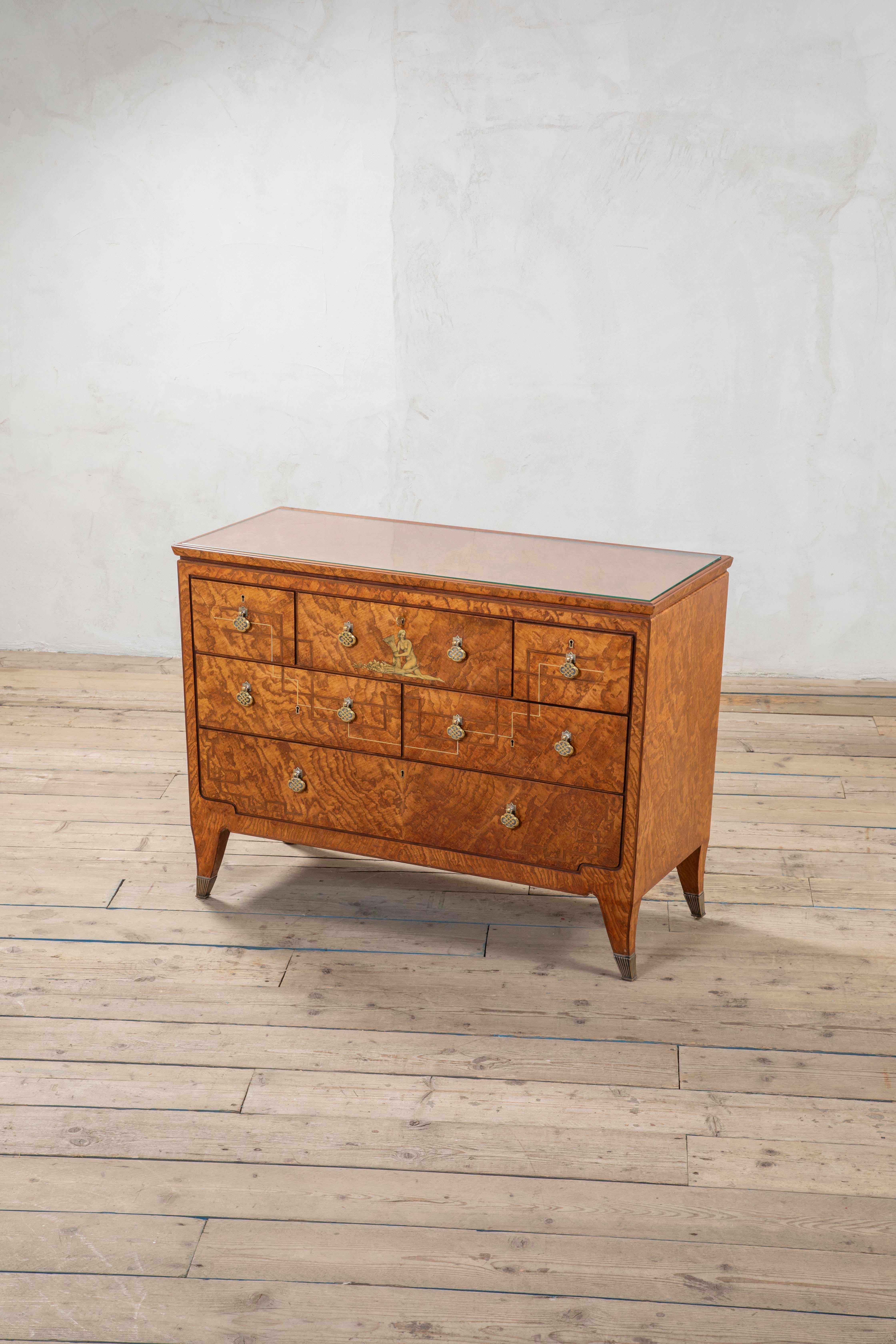 20th Century, Gio Ponti for Lietti Wooden Cabinet, 20s in vendita 1