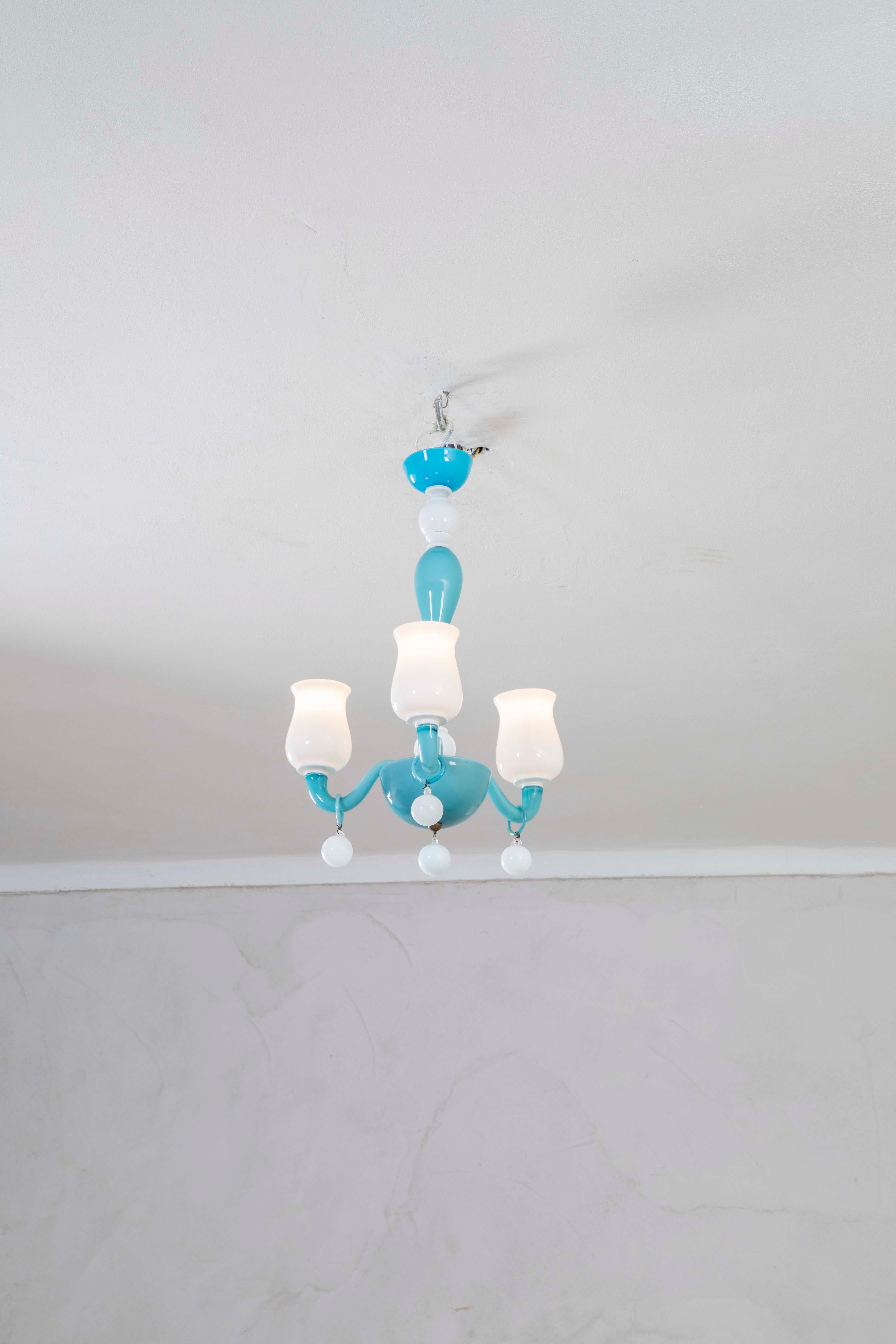 20e siècle, Gio Ponti for Venini Chandelier mod. 5586/3 en vente 5