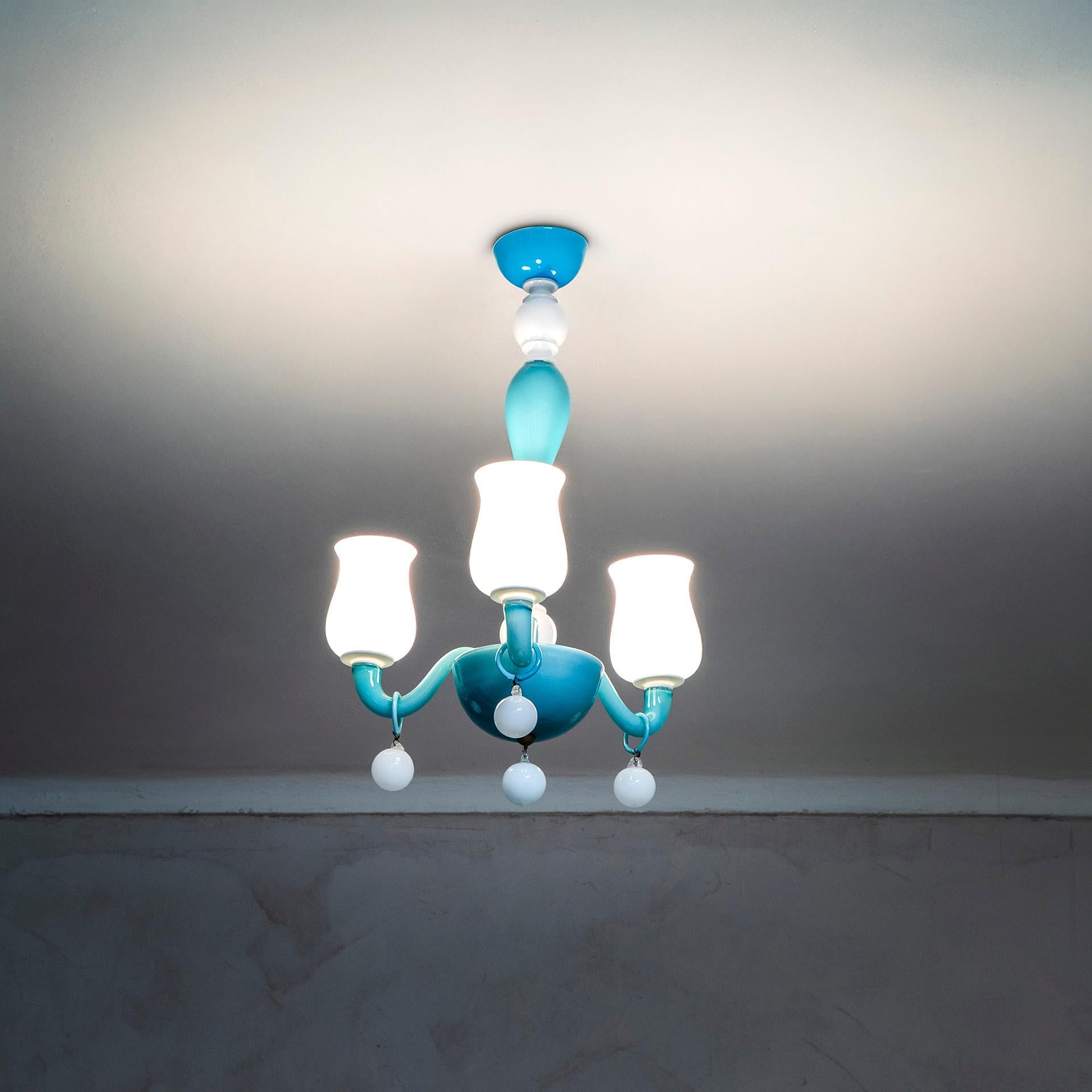Mid-Century Modern 20e siècle, Gio Ponti for Venini Chandelier mod. 5586/3 en vente