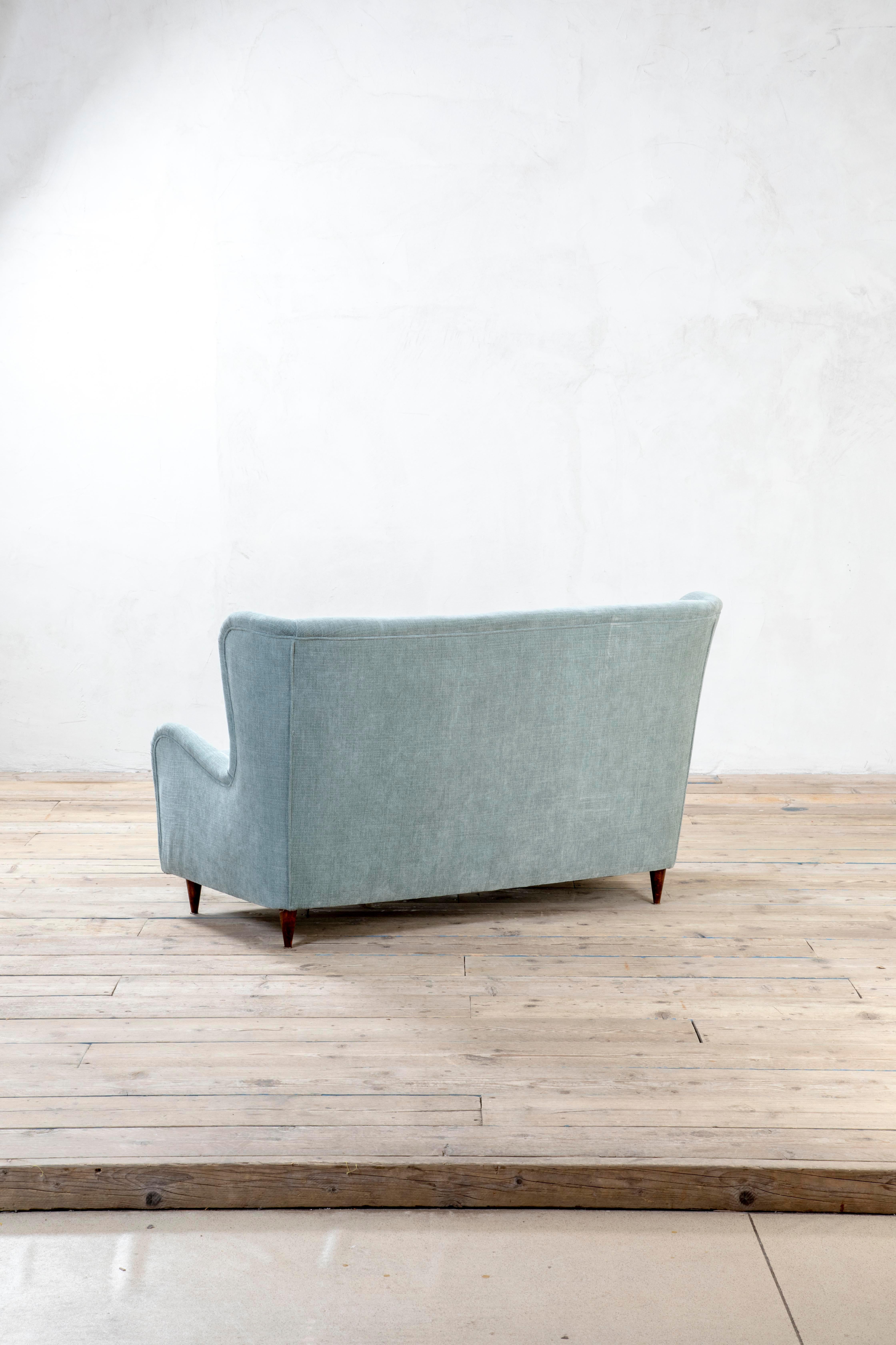 20e siècle, Gio Ponti Canapé en bois bleu clair en vente 6