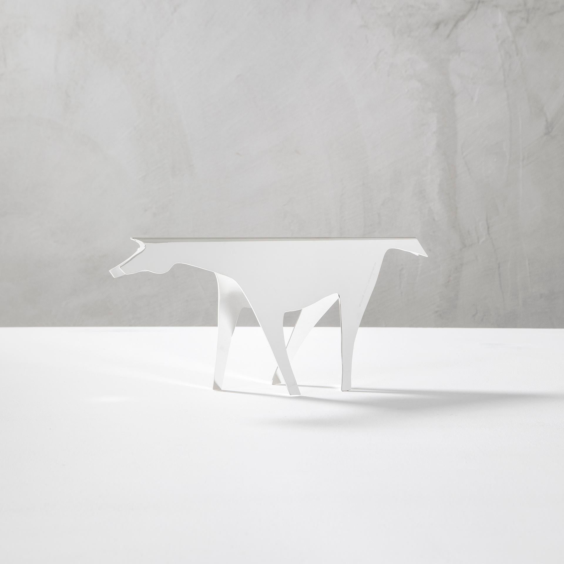 Statue in silver metal designed by the Maestro Gio Ponti and produced for Lino Sabattini since the end of '70s. The sculpture is in silver metal and represents a horse. This example still has its own original box.
Starting with that first copy of