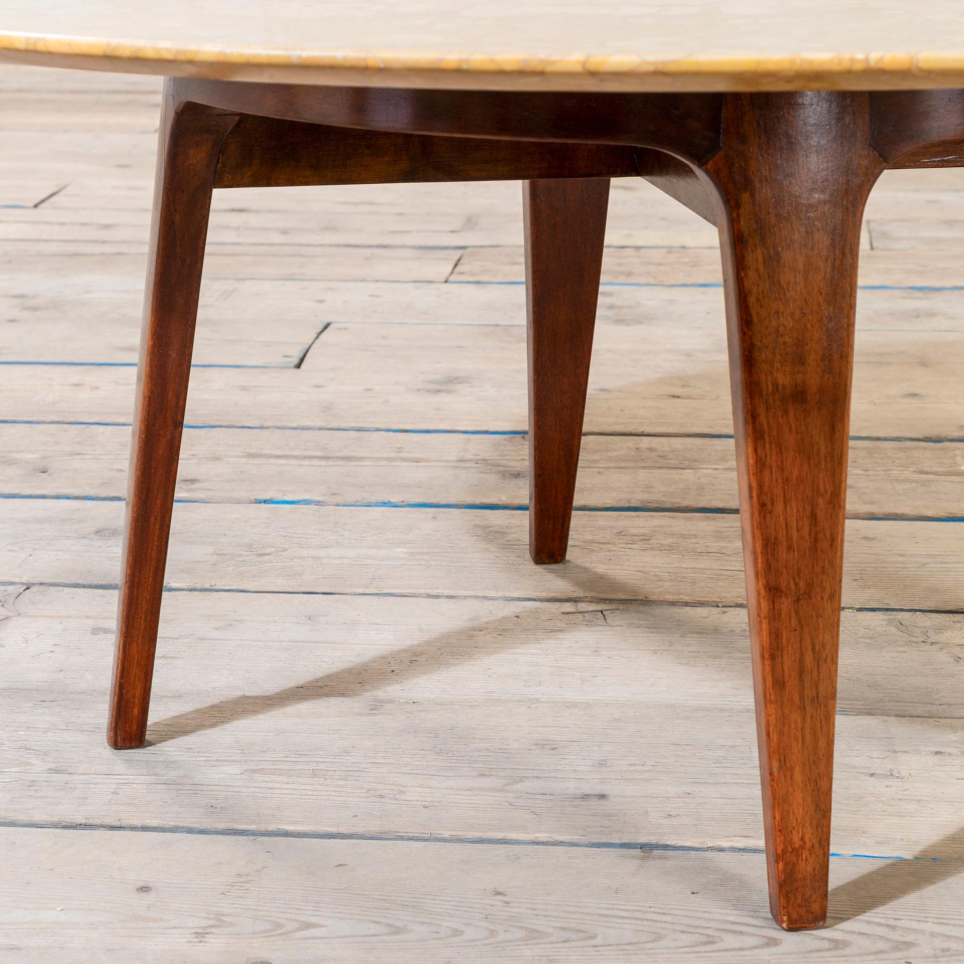 siglo XX, Gio Ponti Mesa de centro de mármol y madera años 50 Mármol en venta