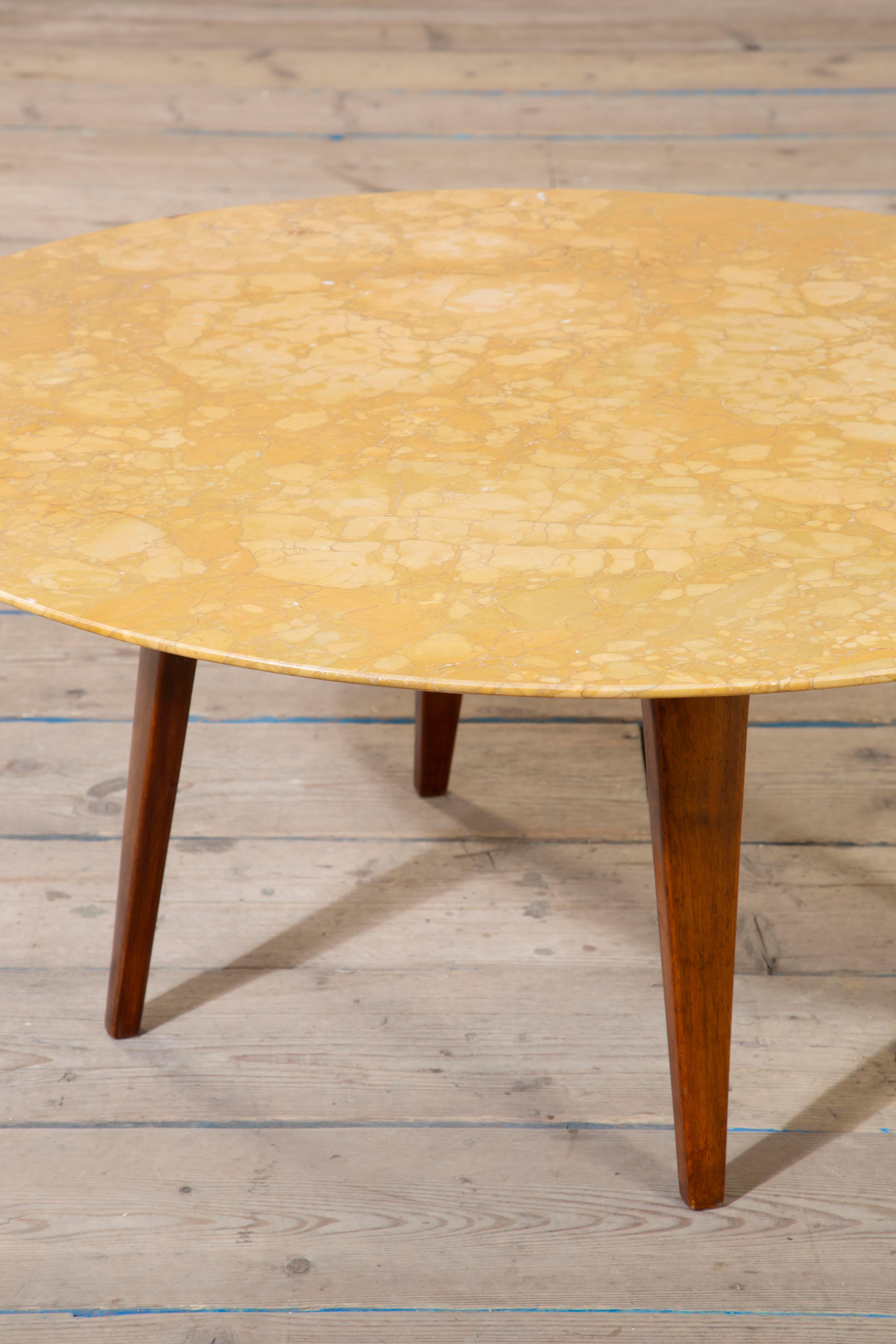 siglo XX, Gio Ponti Mesa de centro de mármol y madera años 50 en venta 2
