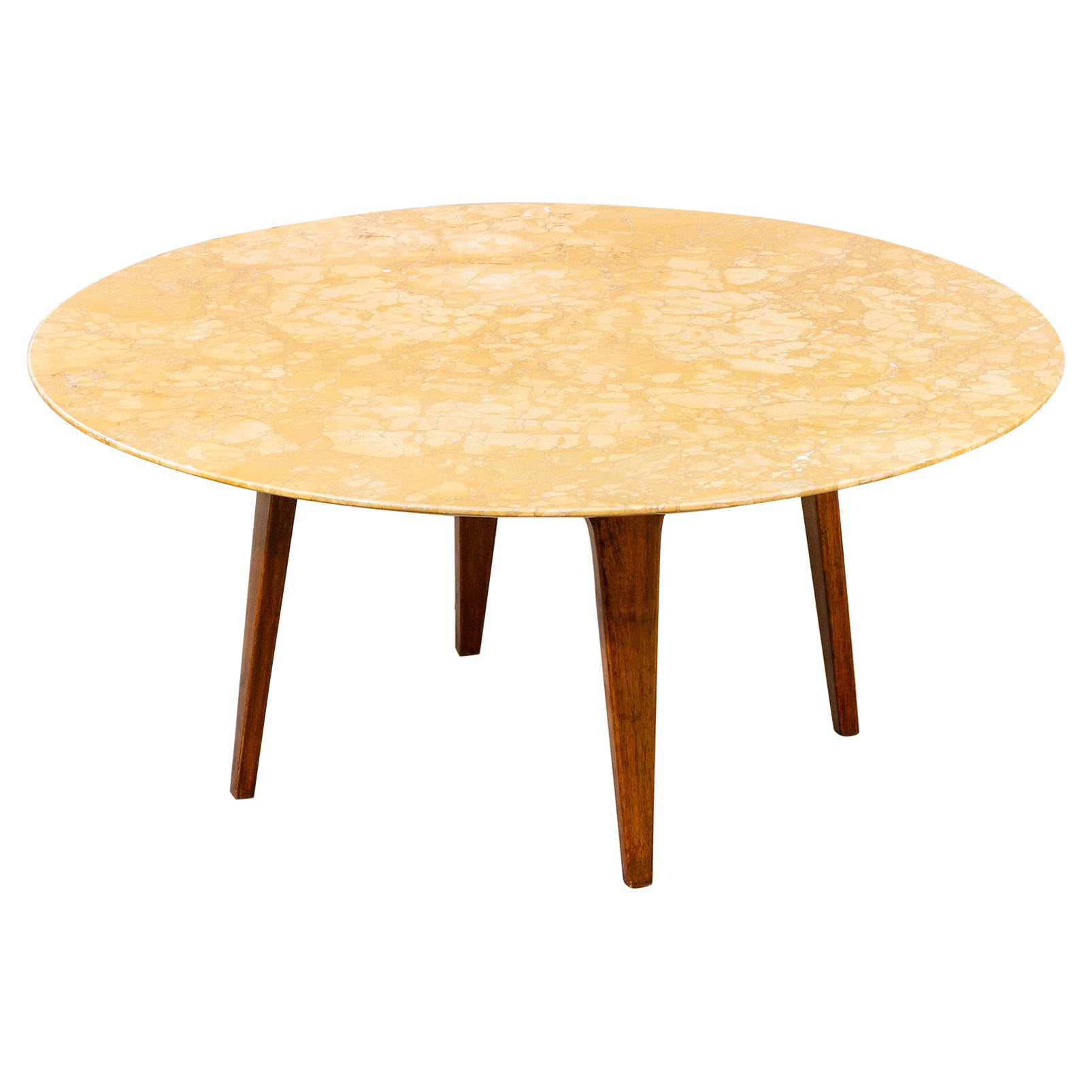 siglo XX, Gio Ponti Mesa de centro de mármol y madera años 50 en venta