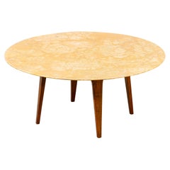 20. Jahrhundert, Gio Ponti Couchtisch aus Marmor und Holz 50er Jahre