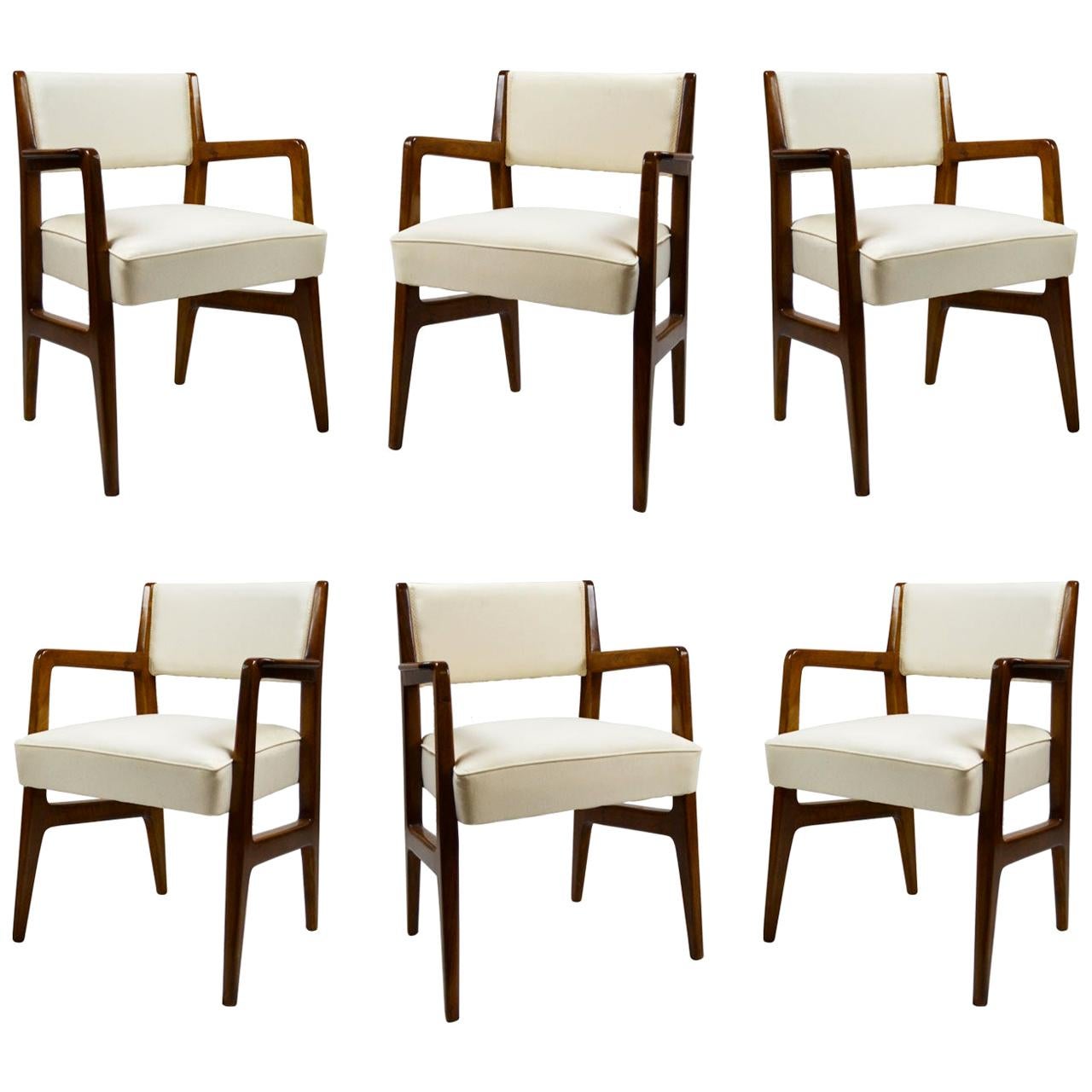20th Century Gio Ponti Six Chairs Designed for Augustus Motorboat by Cassina