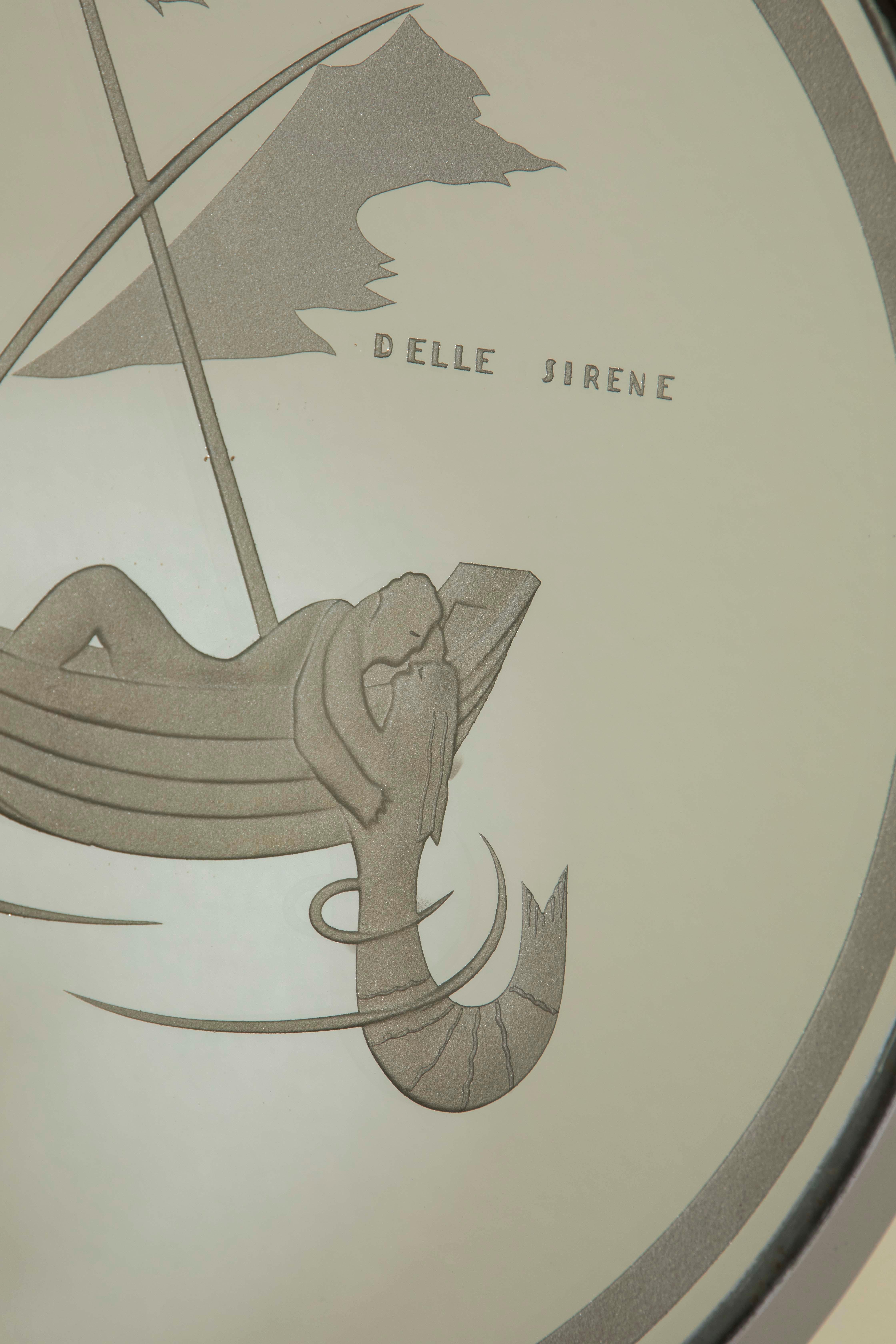 20e siècle, Gio Ponti Wall Mirror 'Loves of the Sirens en vente 3