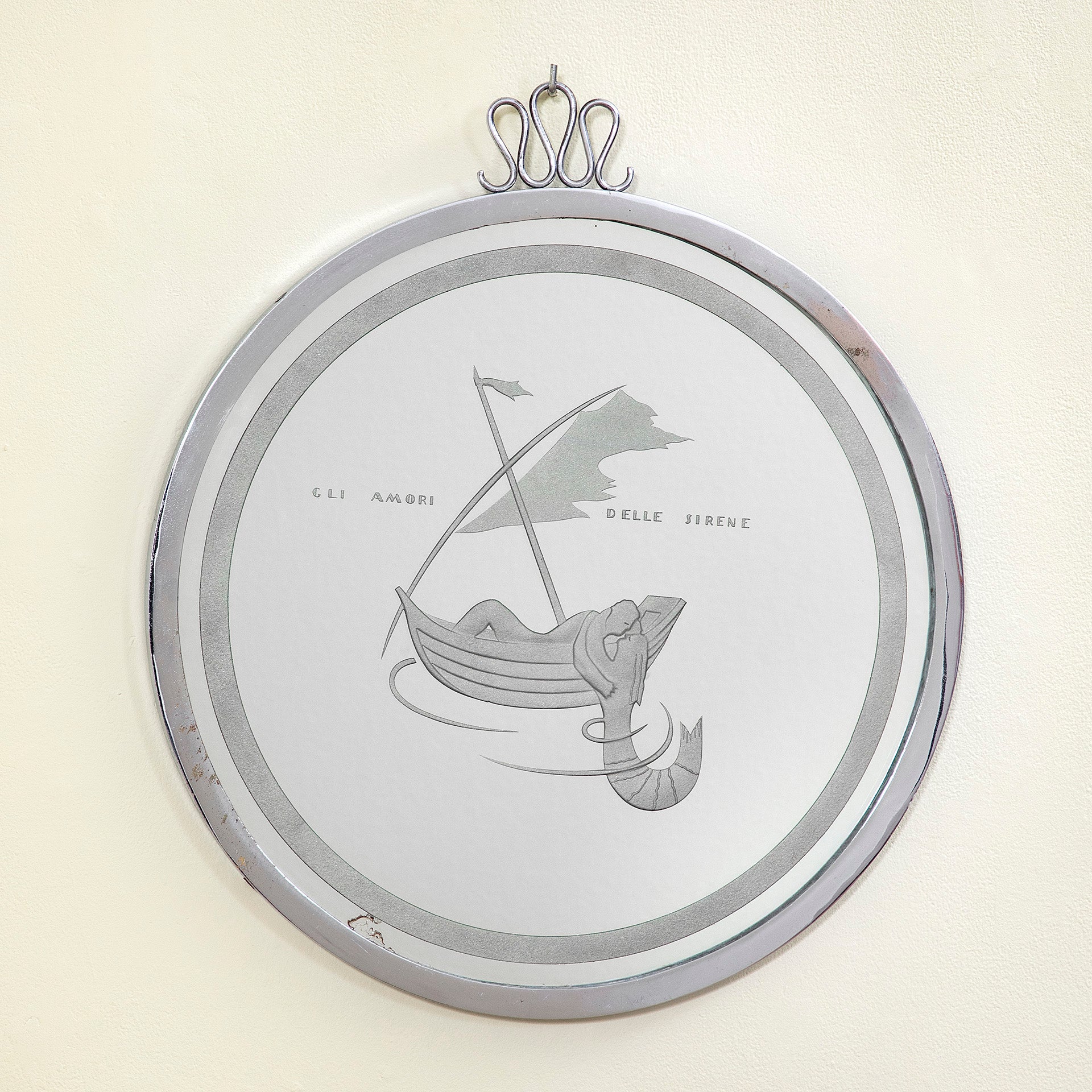 20th Century, Gio Ponti Wall Mirror "Gli Amori delle Sirene" in vendita