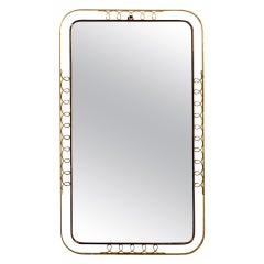 20th Century Gio Ponti Wall Mirror with Brass Frame for Luigi Fontana, 1930s