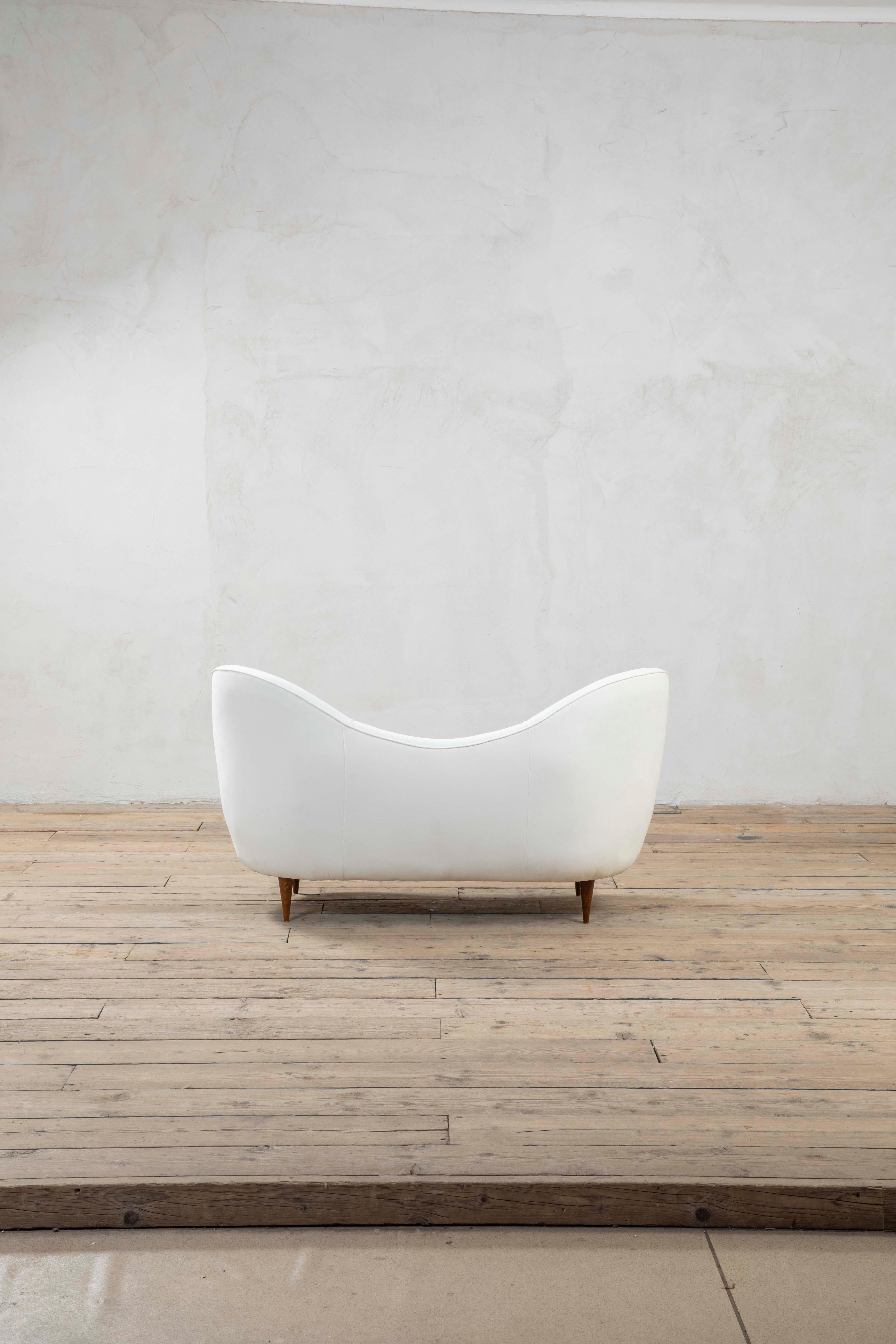 20e siècle, Gio Ponti Canapé blanc pour Lietti 1940 2