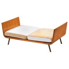 20th Century, Gio Ponti Wooden and fabric Bench