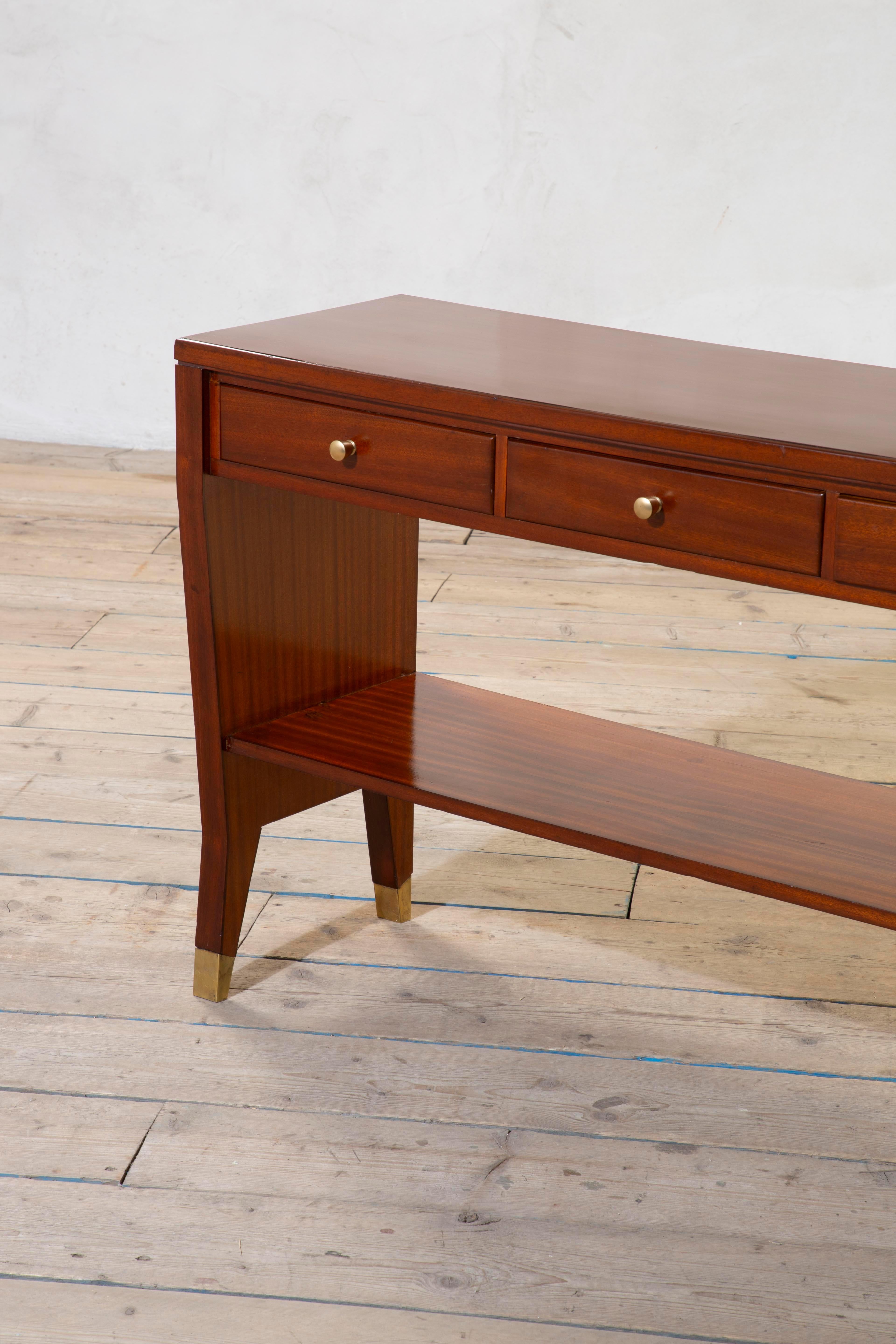 20e siècle, Gio Ponti Console en bois avec tiroirs en vente 1