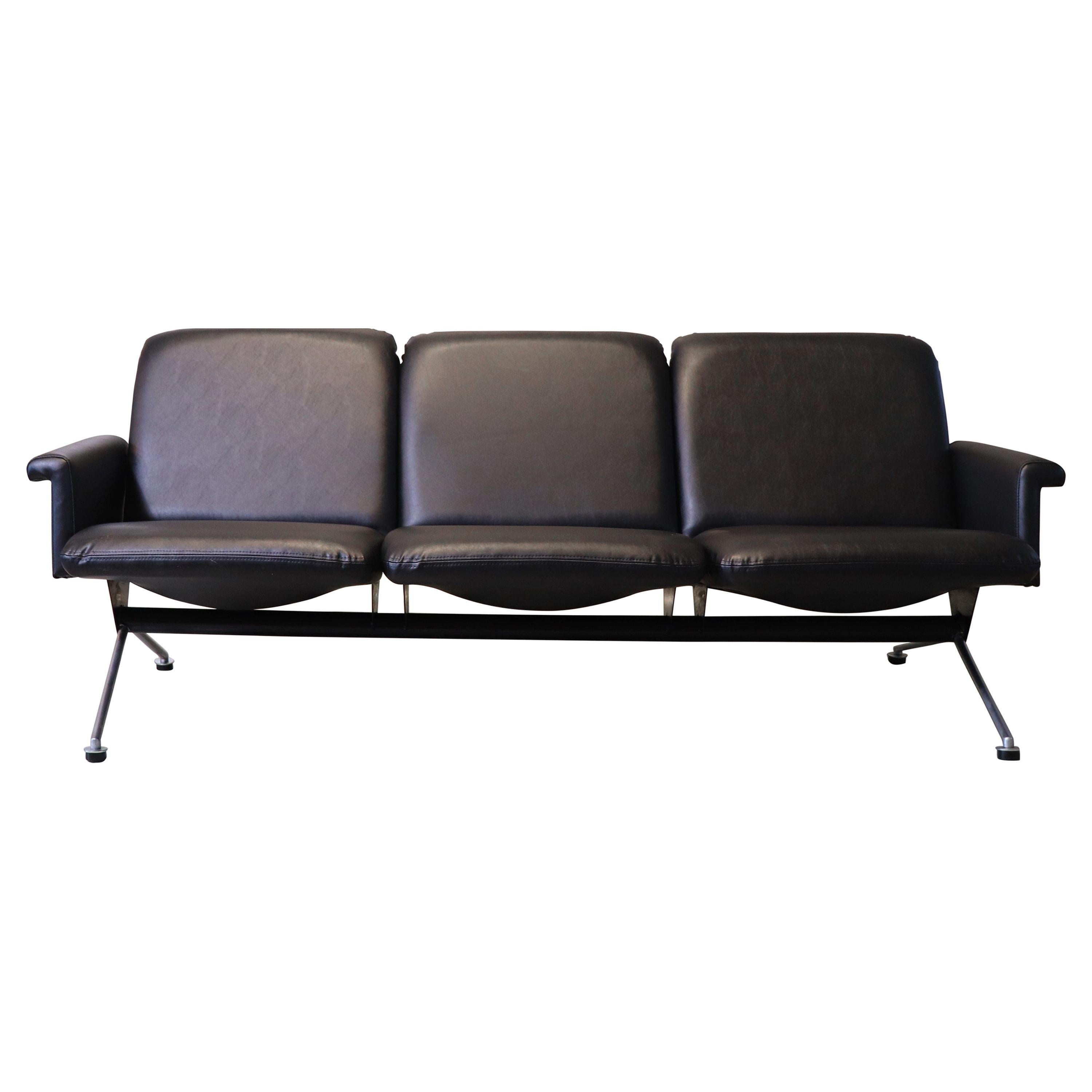 20th Century Gispen Black Sofa 1715 by Andre Cordemeyer, 1961