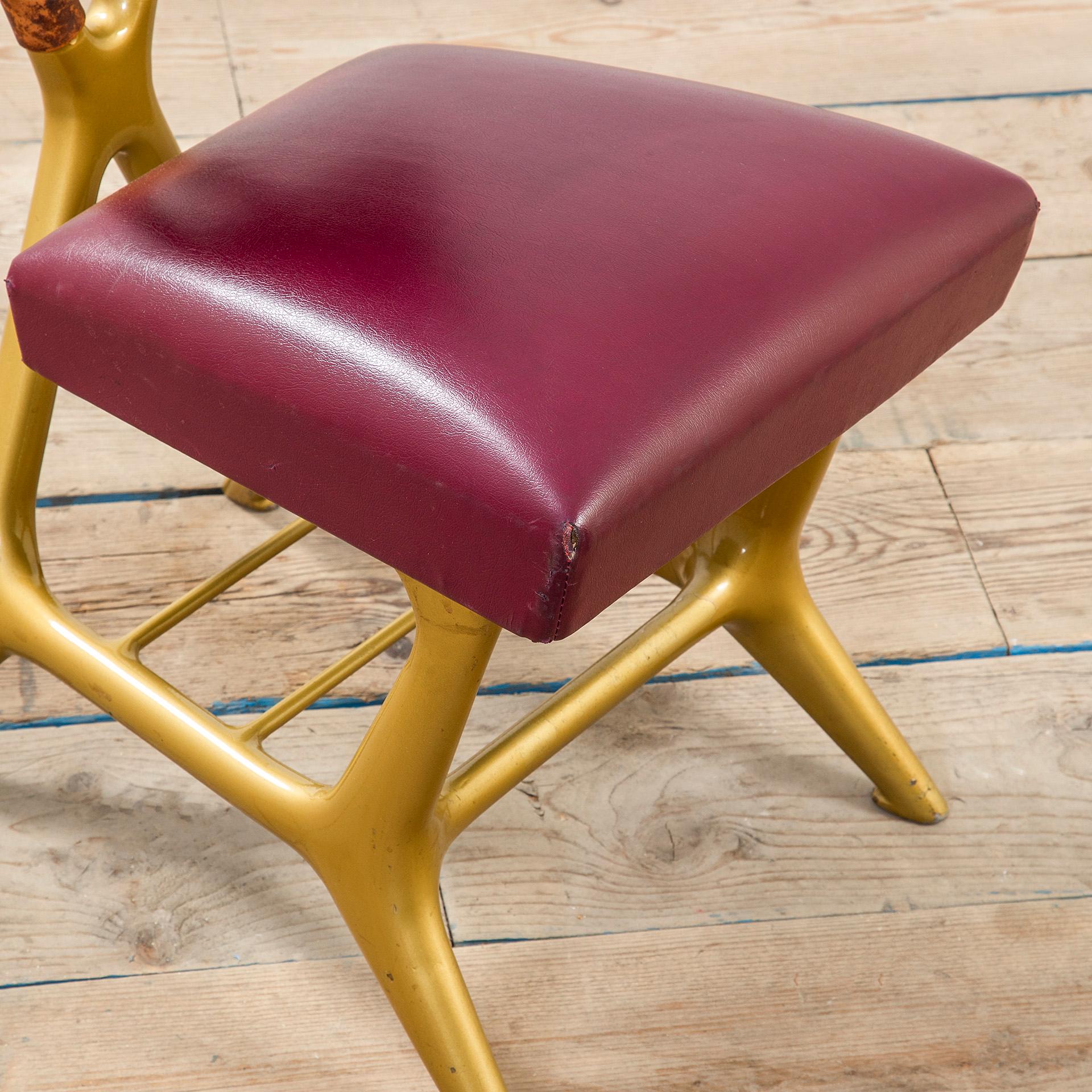 Italian 20e siècle, Giulio Minoletti & Gio Ponti for Breda Rare Red Chair en vente
