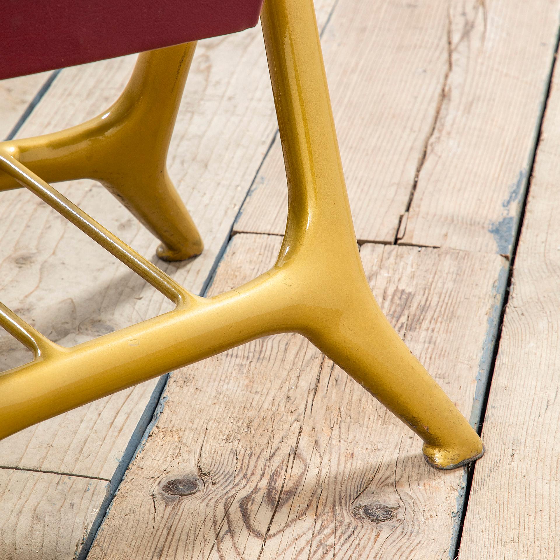 Mid-20th Century 20e siècle, Giulio Minoletti & Gio Ponti for Breda Rare Red Chair en vente