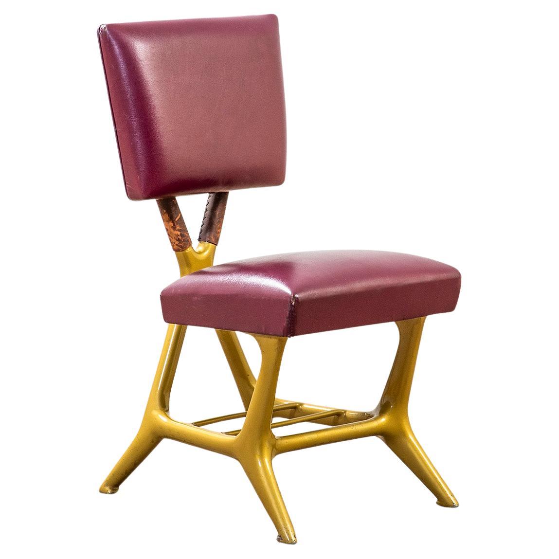 20th Century, Giulio Minoletti & Gio Ponti for Breda Rare Red Chair
