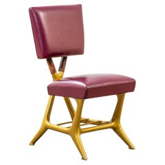 20e siècle, Giulio Minoletti & Gio Ponti for Breda Rare Red Chair