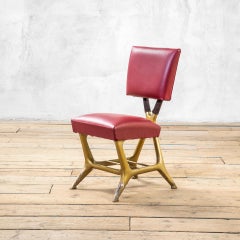 20th Century, Giulio Minoletti & Gio Ponti for Breda Rare Red Chair