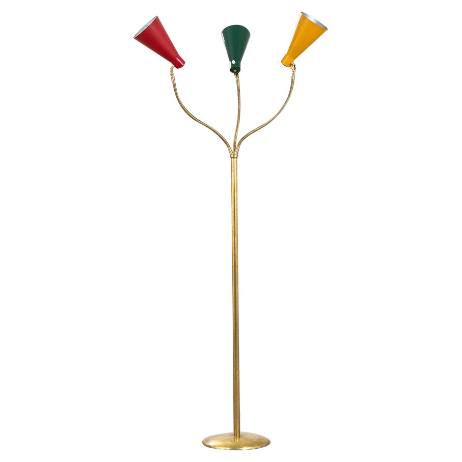 20th Century Giuseppe Ostuni Floor Lamp for Oluce with 3 Adjustable Diffusers