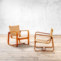 20e siècle, Giuseppe Pagano & Gino Maggioni Paire de fauteuils mod. Lamellare