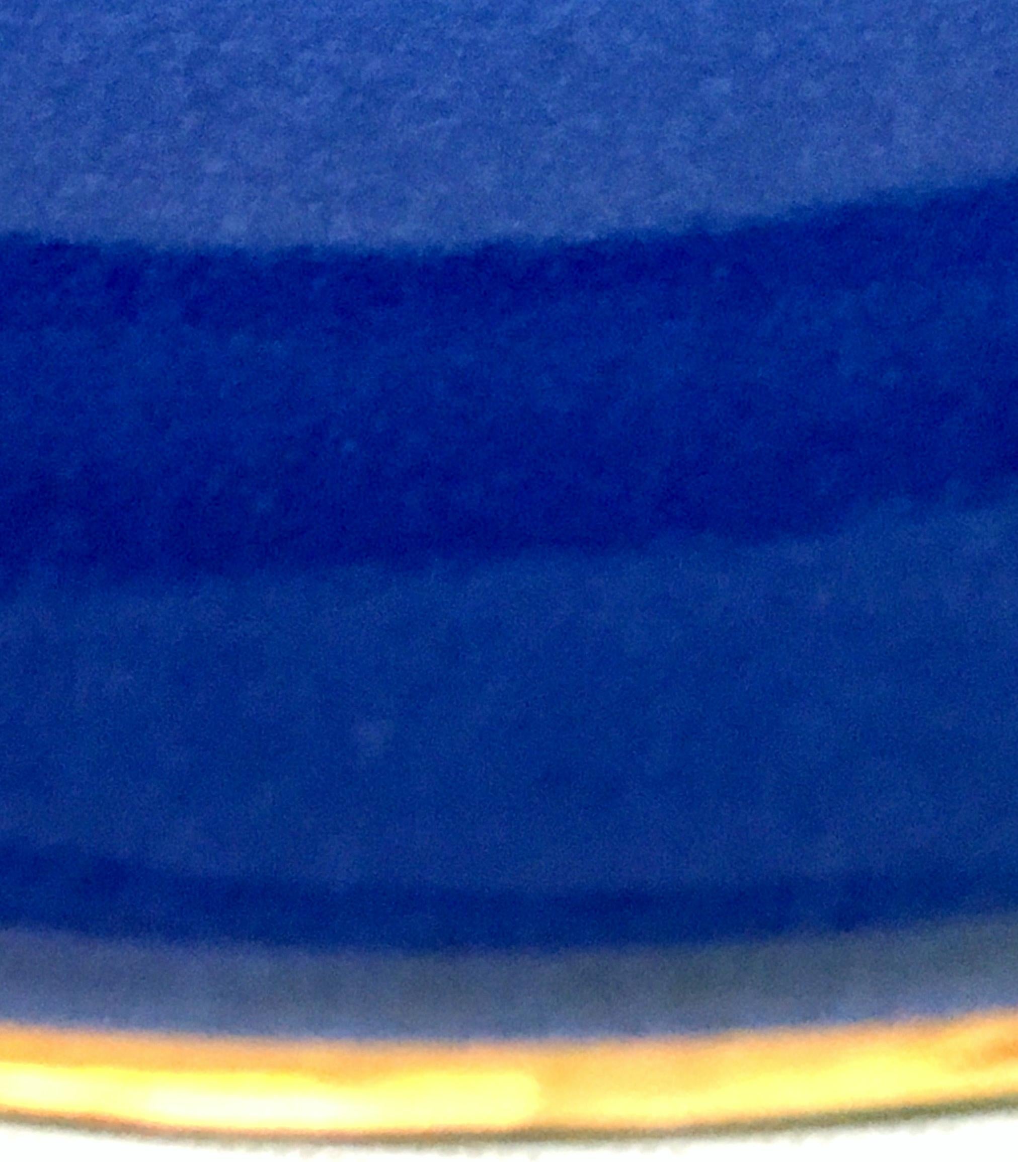 French 20th Century Givenchy Paris Porcelain Cobalt Enamel & 22k Gold Bowl For Sale