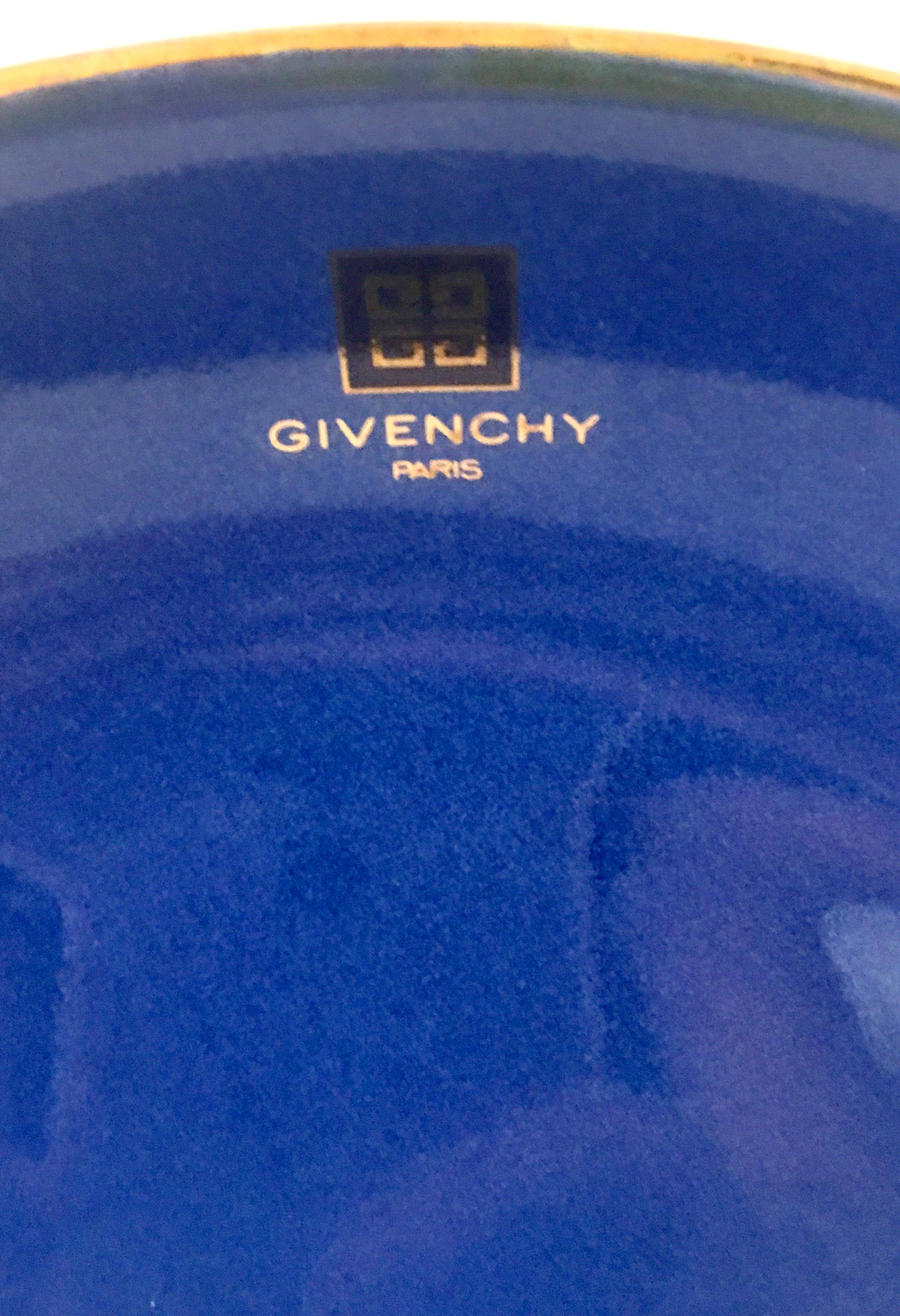 20th Century Givenchy Paris Porcelain Cobalt Enamel & 22k Gold Bowl In Good Condition For Sale In West Palm Beach, FL