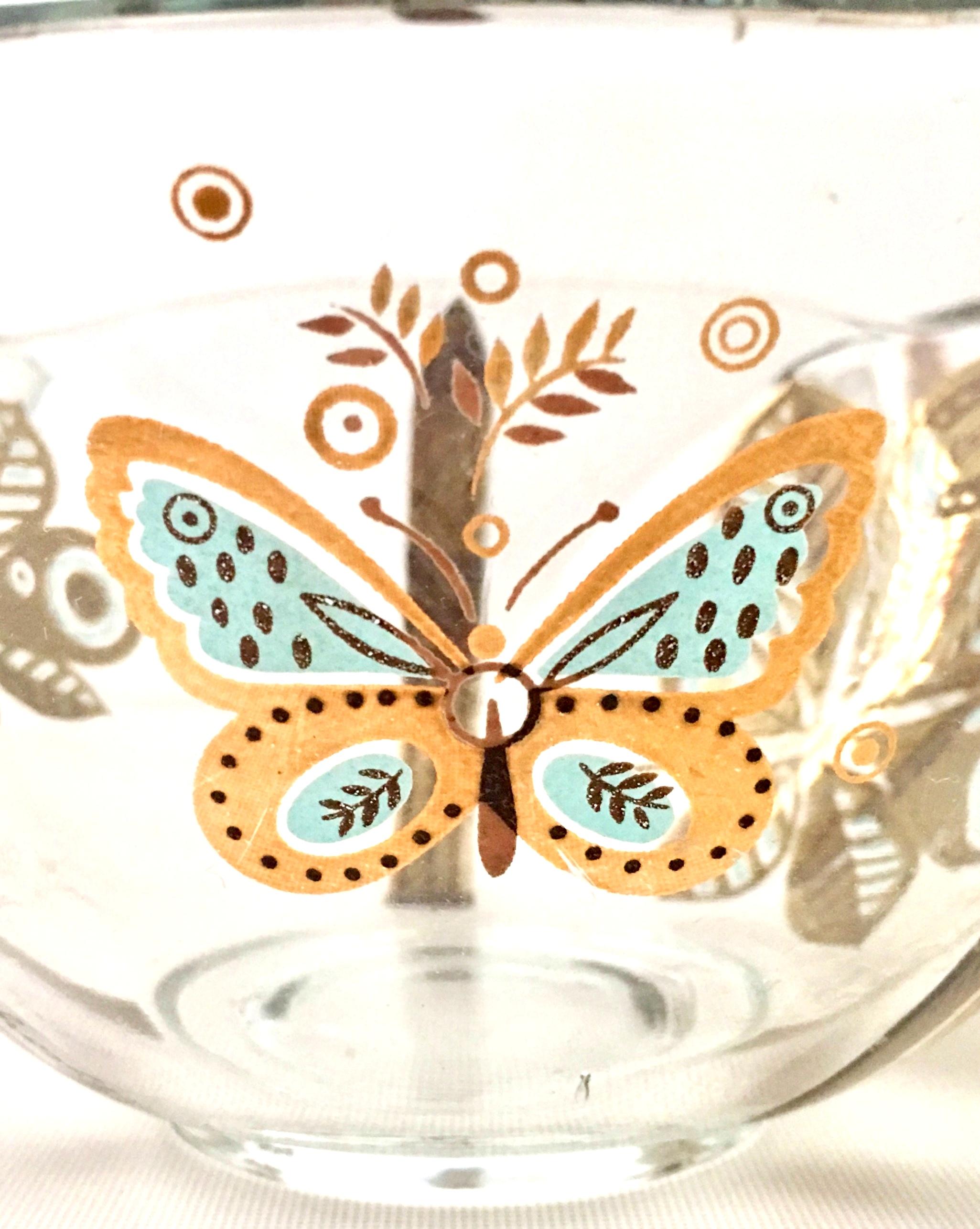 20th Century Glass & 22-Karat Gold Butterfly Bowls by Georges Briard Set of 3 im Angebot 4