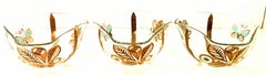 20th Century Glass and 22-Karat Gold Butterfly Bowls by Georges Briard Set of 3