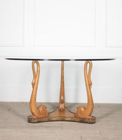 20th Century Glass and Sycamore Table by Osvaldo Borsani