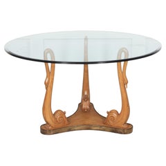 Tisch aus Glas und Bergahornholz des 20. Jahrhunderts von Osvaldo Borsani