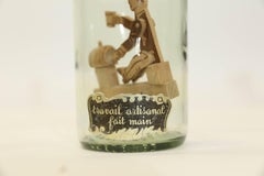 20th Century Glass Calvados Decorative "Ship in a Bottle" and Decanter