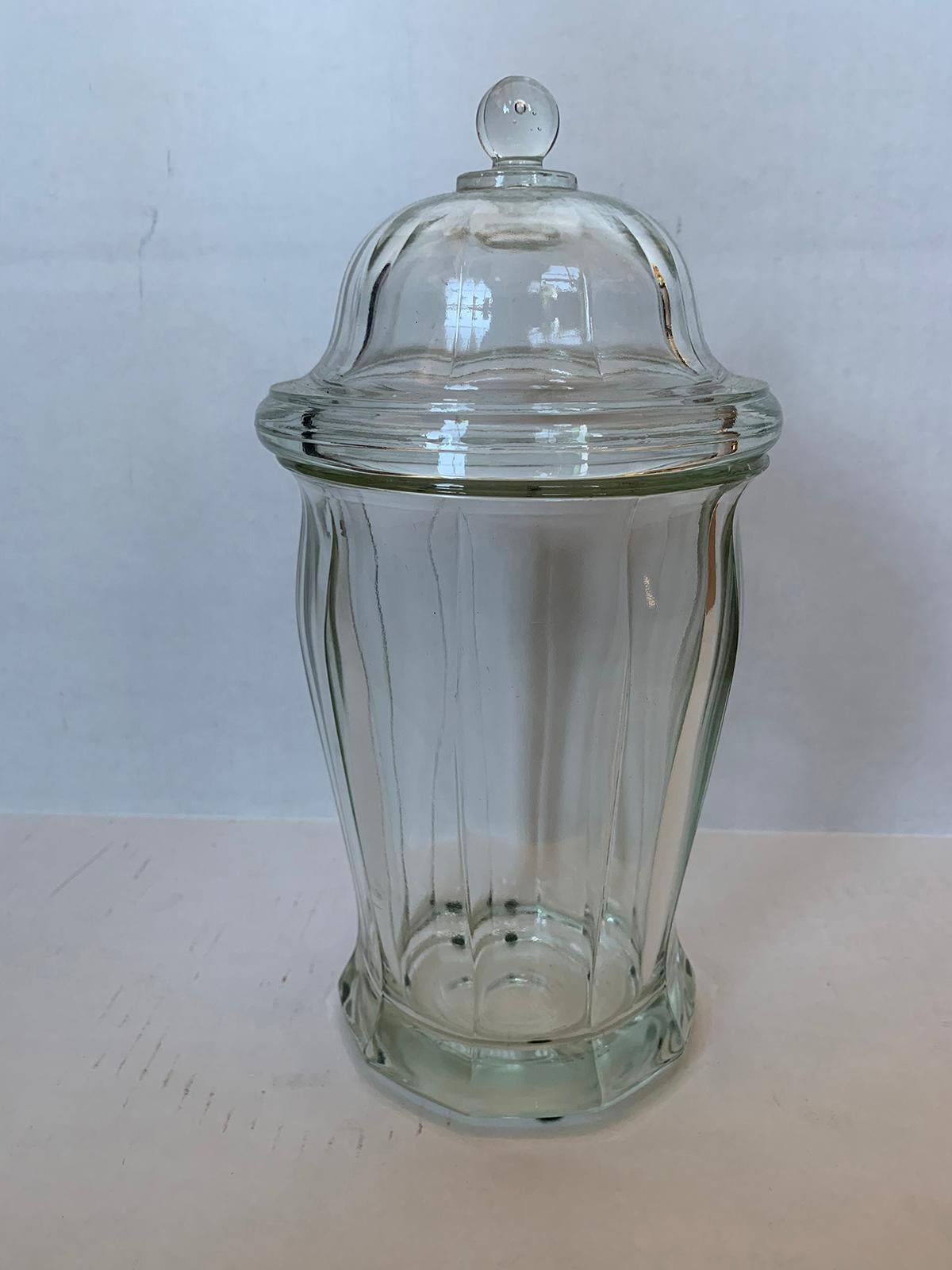 20th century glass candy jar with lid.