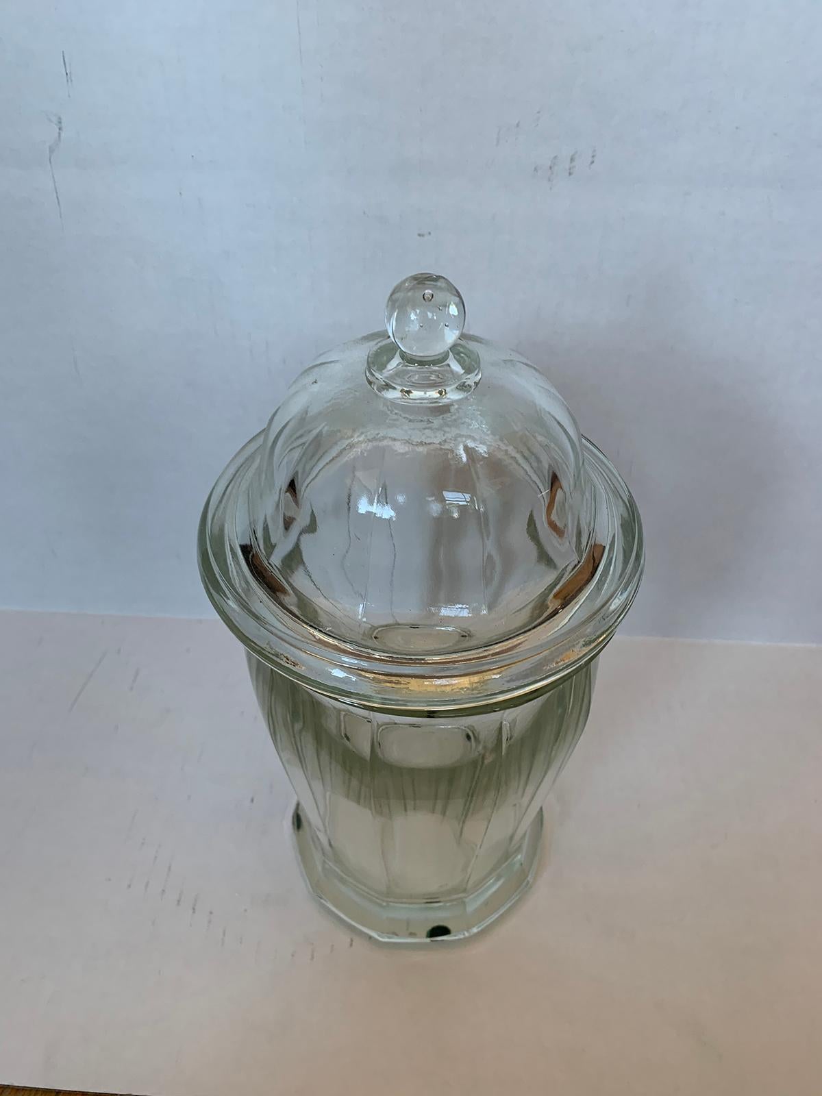 vintage glass candy jar with lid