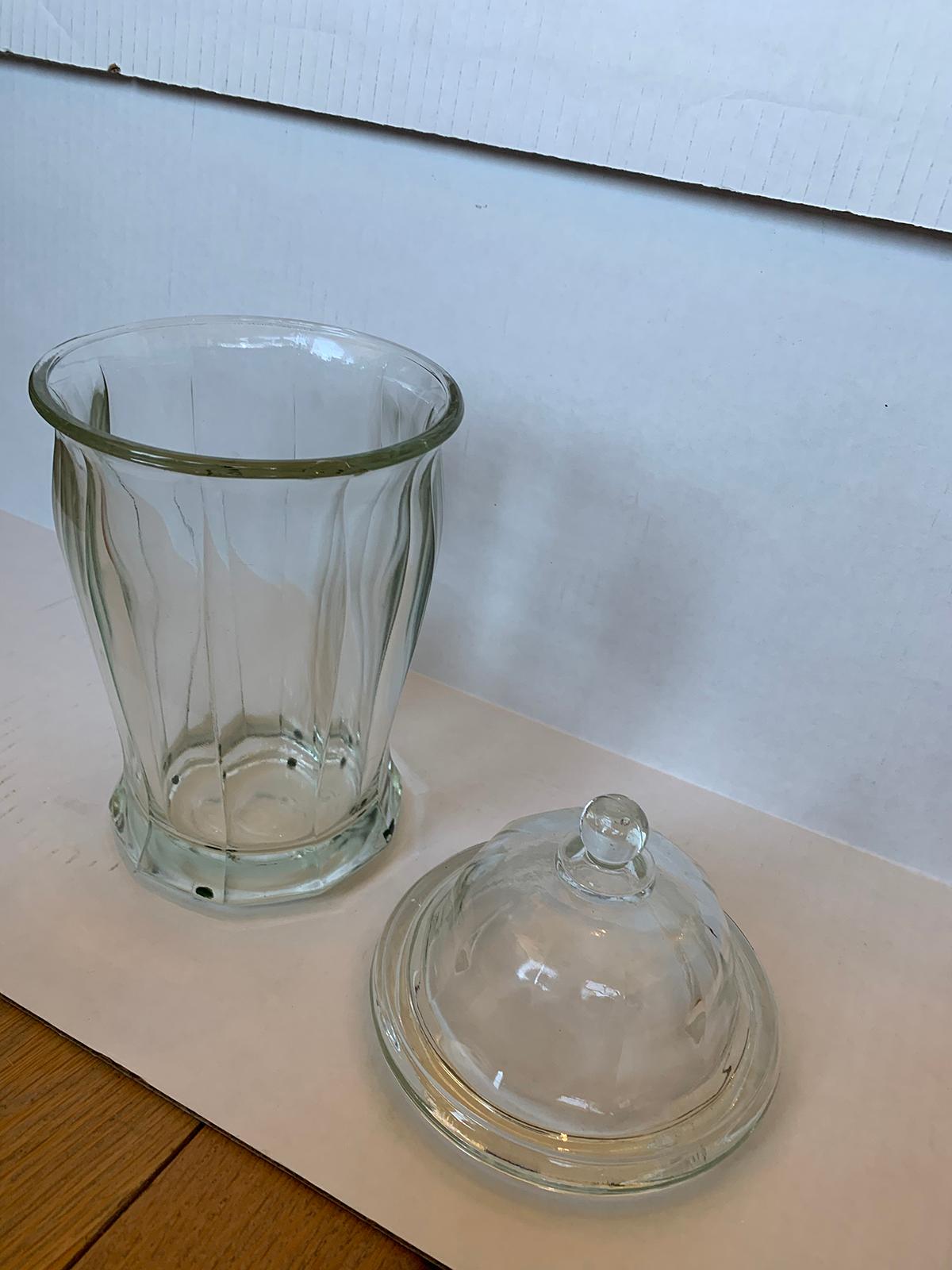 20th Century Glass Candy Jar with Lid In Good Condition In Atlanta, GA