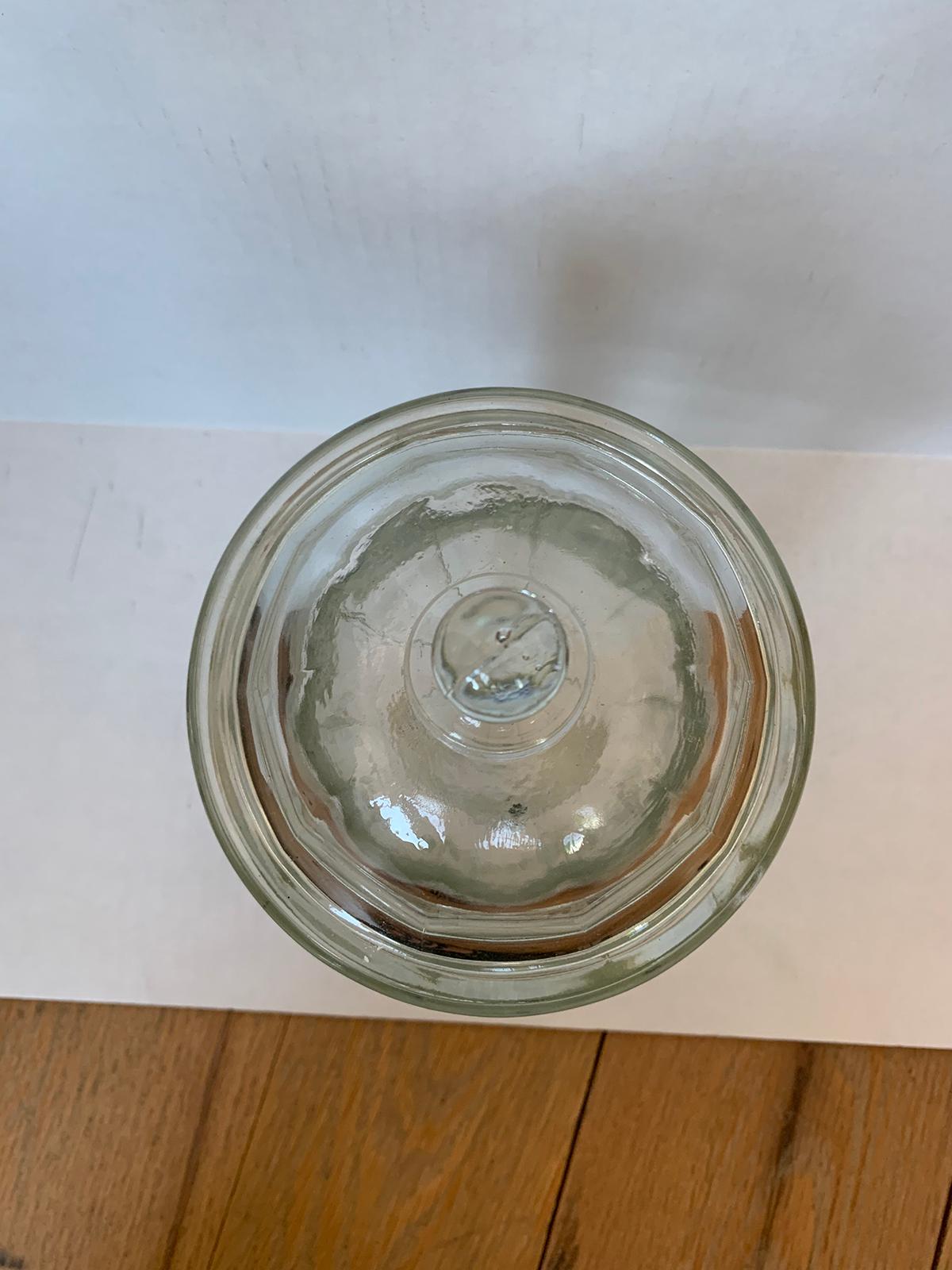 20th Century Glass Candy Jar with Lid 1