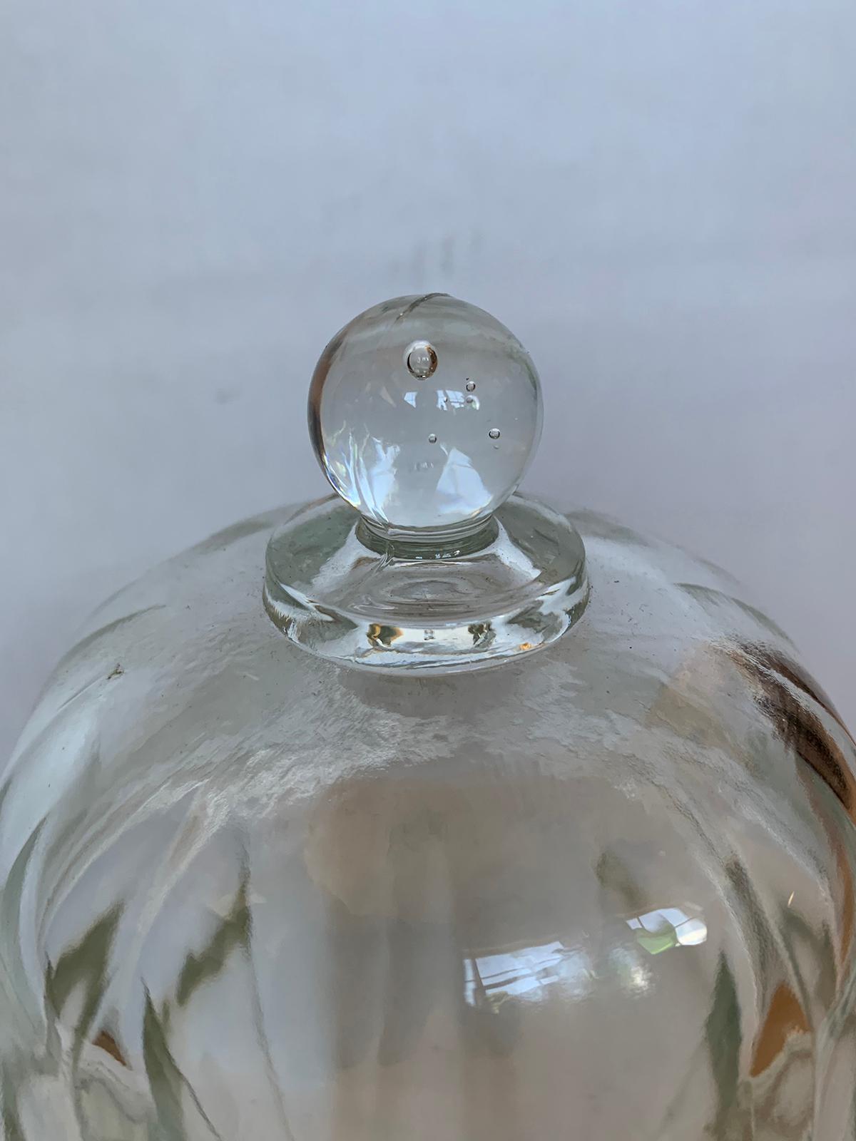 20th Century Glass Candy Jar with Lid 2