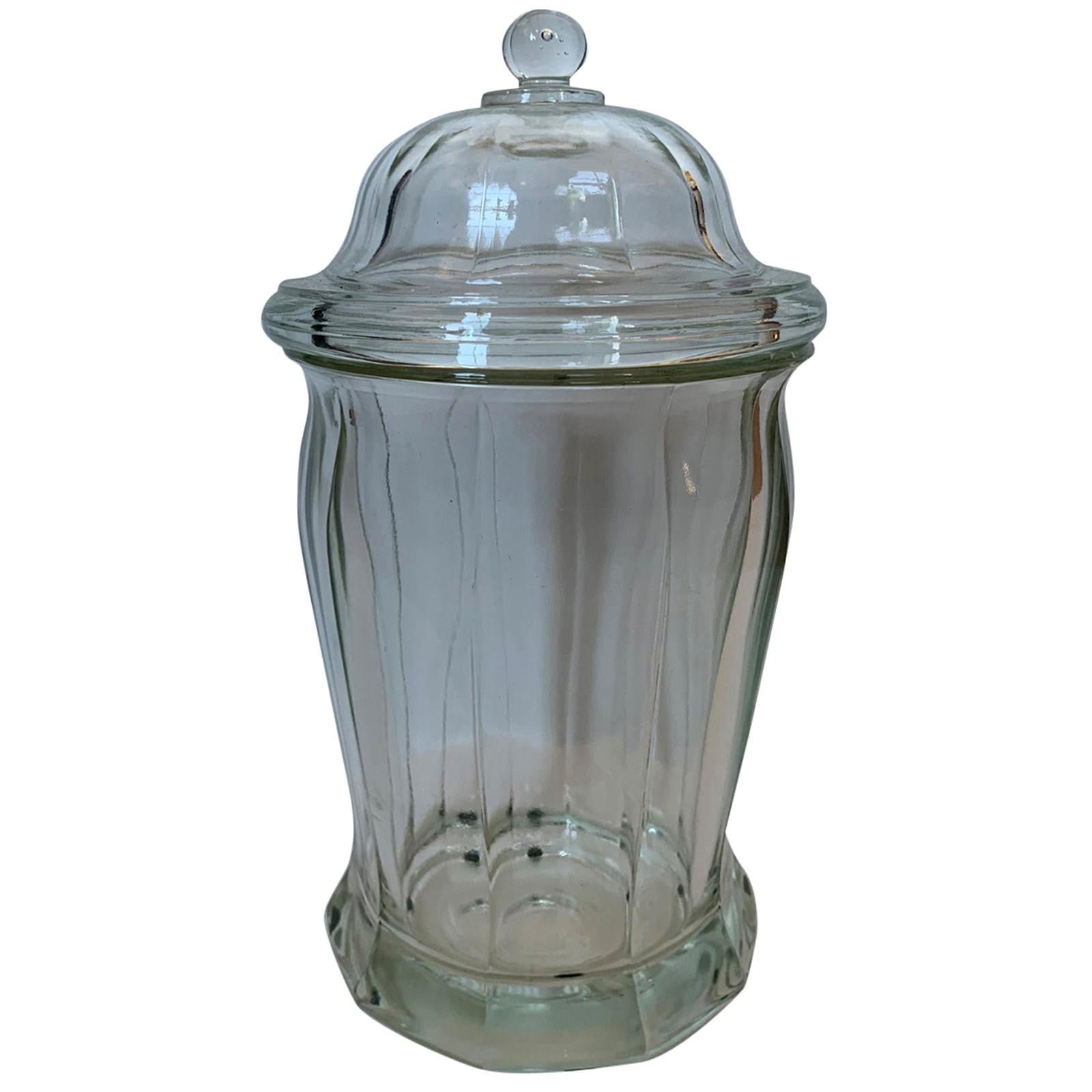 20th Century Glass Candy Jar with Lid