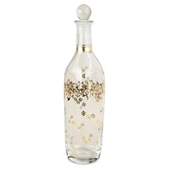 20th Century Glass Decanter/ Bottle With Golden Floral Patterns, AT ca. 1920