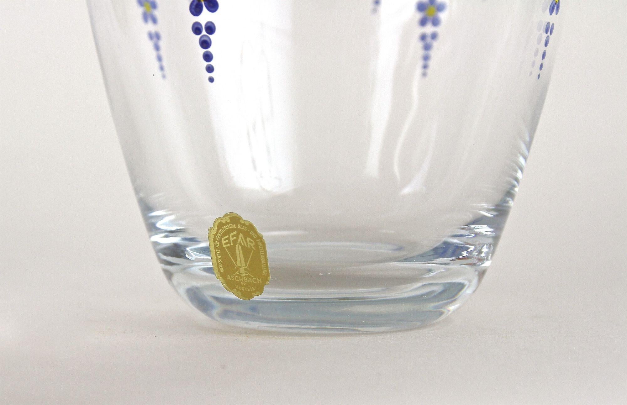 Juego de jarras de cristal del siglo XX con pinturas esmaltadas, Austria ca. 1980 en venta 10