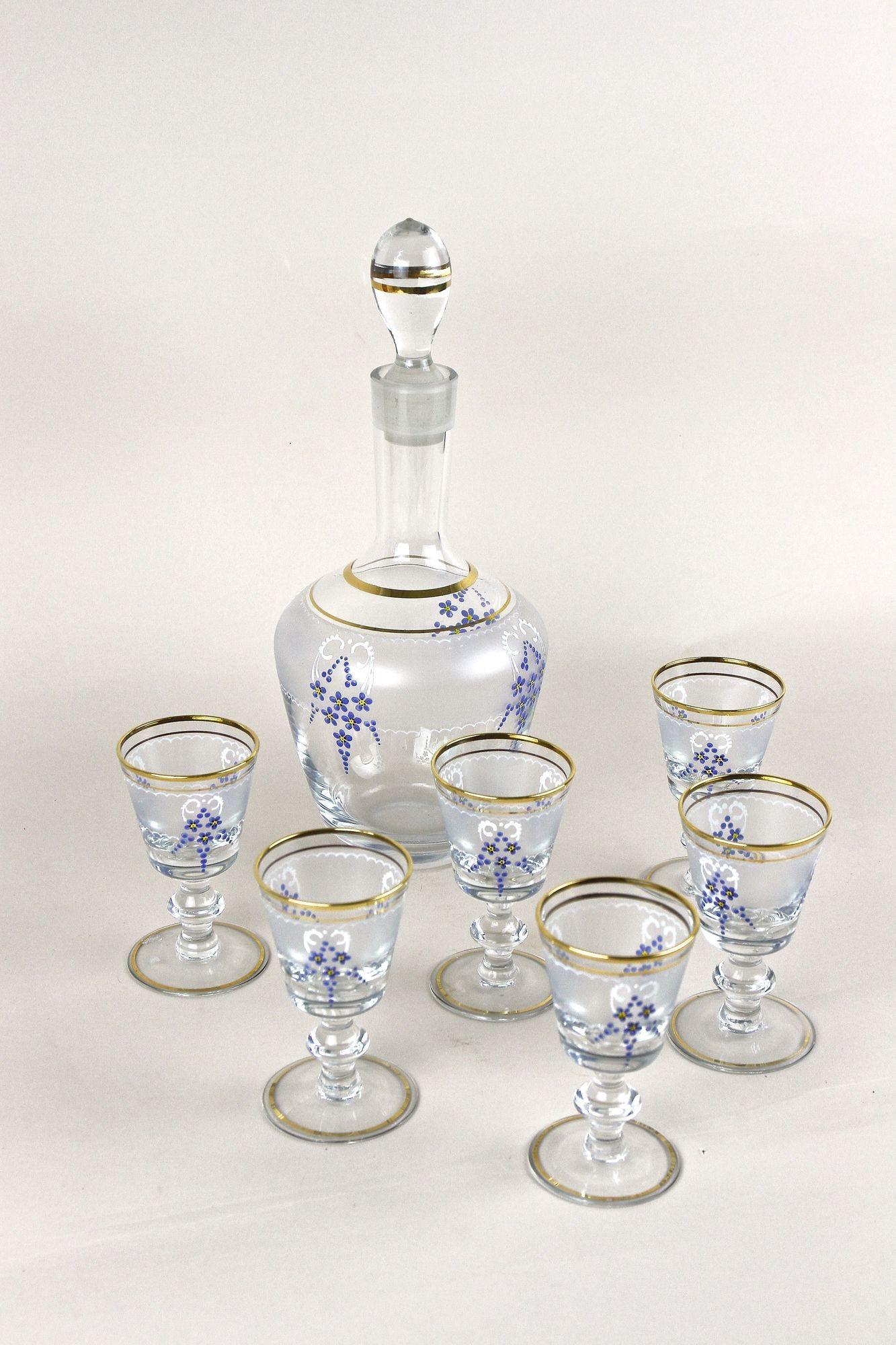 Juego de jarras de cristal del siglo XX con pinturas esmaltadas, Austria ca. 1980 Austríaco en venta