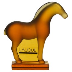 Vintage 20th Century Glass Sculpture entitled "Tang Horse" by Marc Lalique