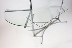 20th Century Art Deco Glass Storage Chromium Rack in the style of Jacques Adnet