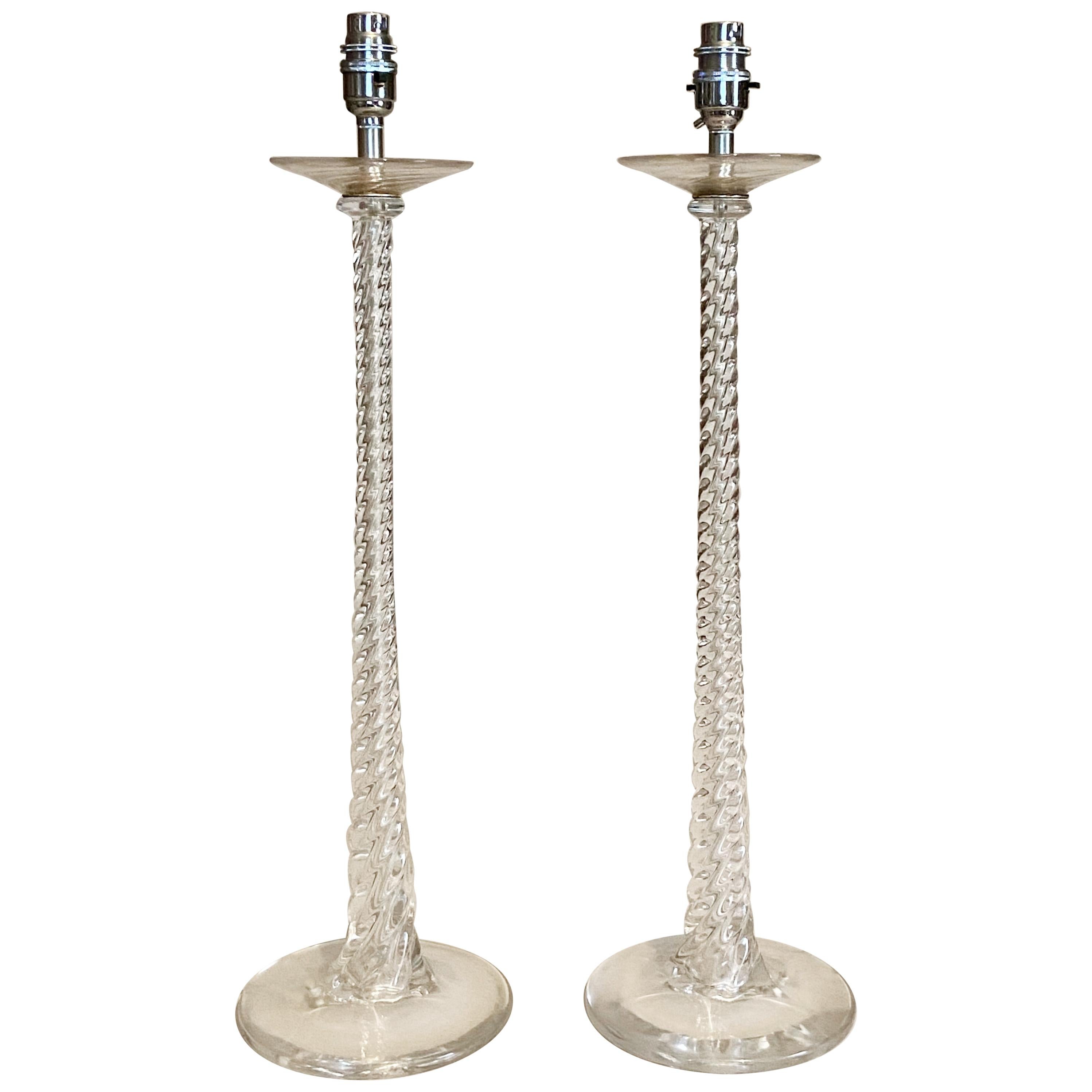 20th Century Glass Table Lamps For Sale