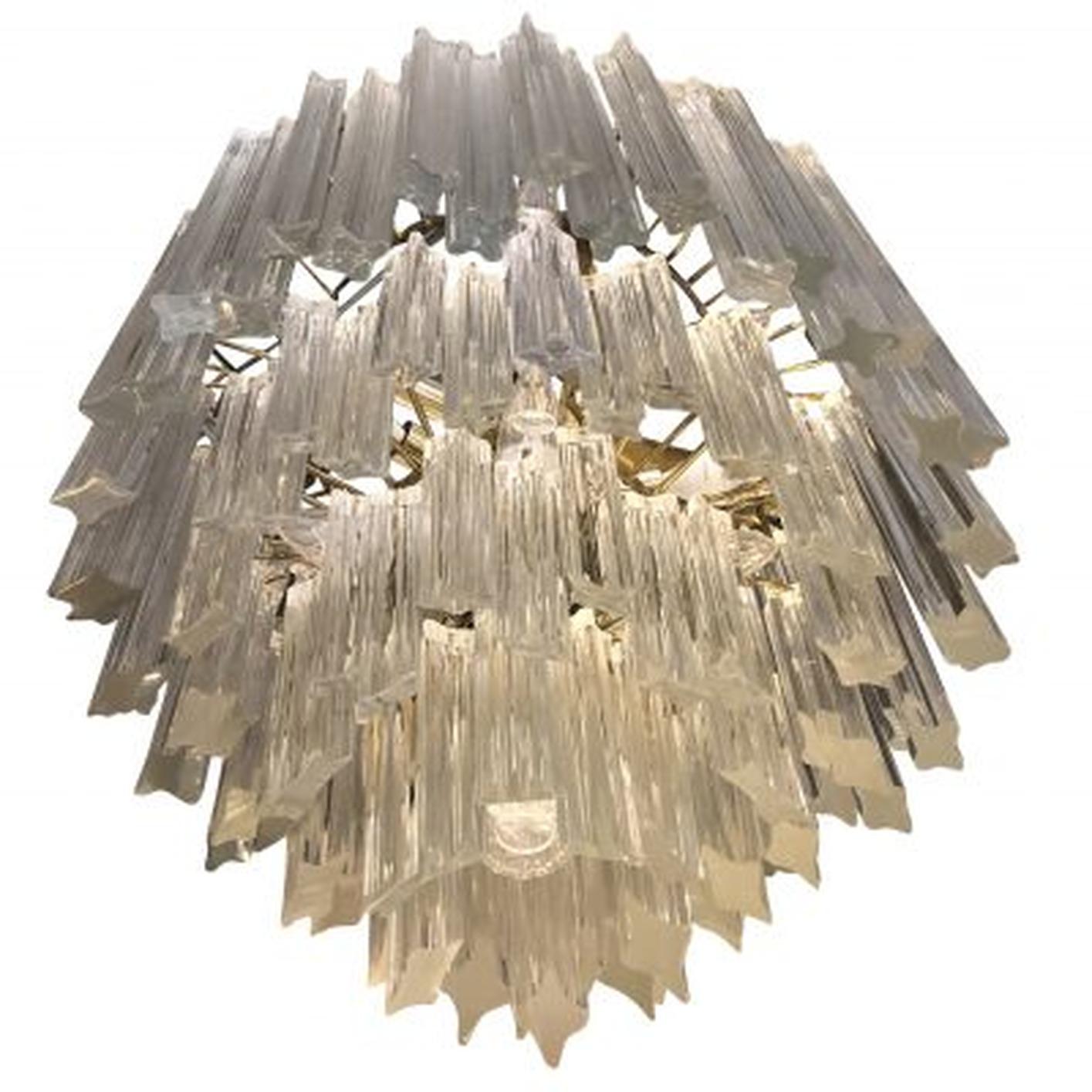 Mid-Century Modern 20th Century Glass Tiered Chandelier by Paolo Venini