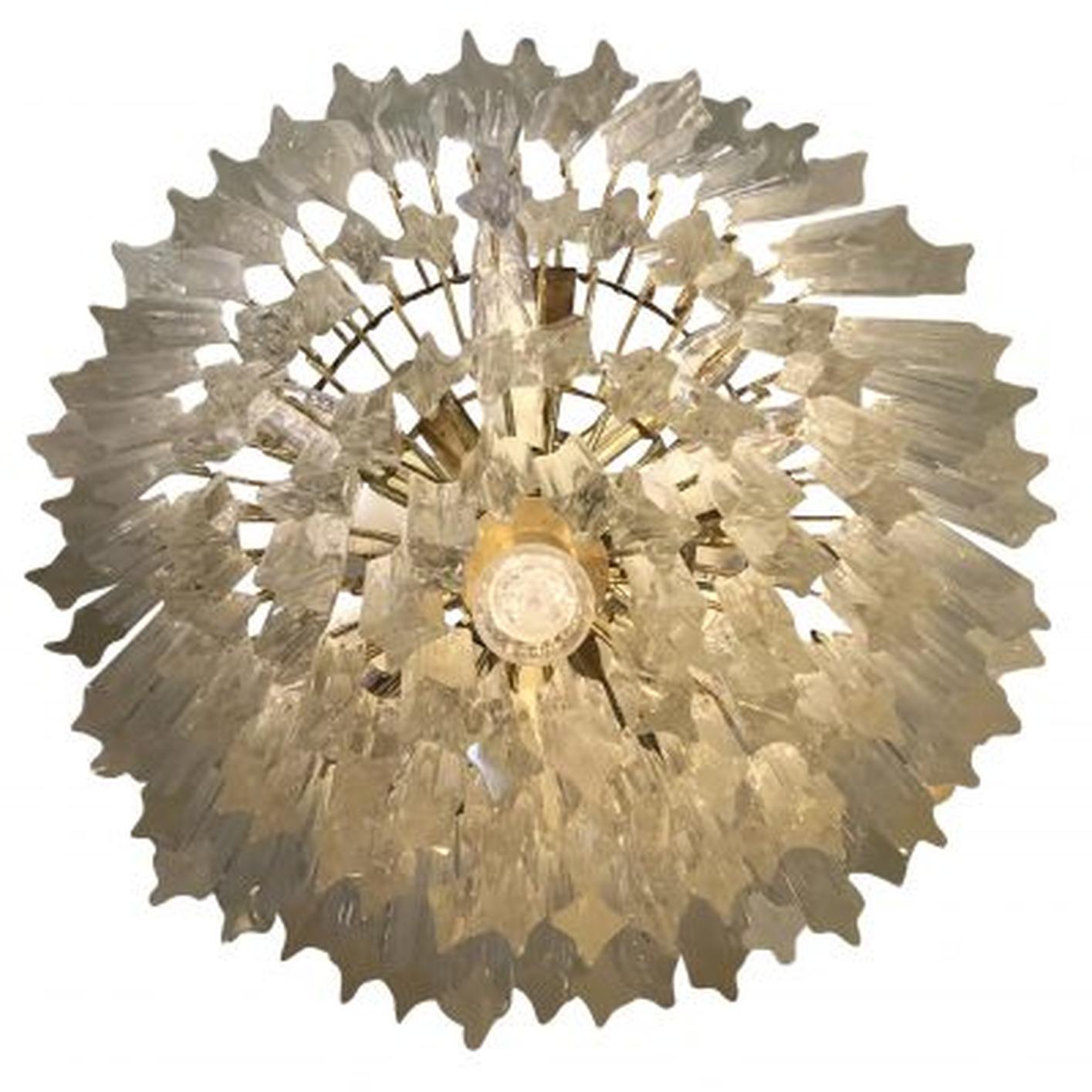 Italian 20th Century Glass Tiered Chandelier by Paolo Venini