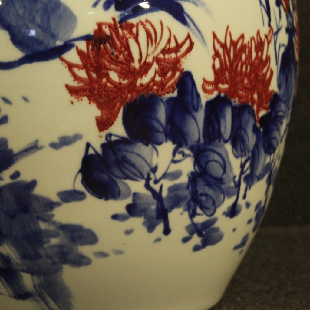 20th Century Glazed and Painted Ceramic Chinese Vase, 2000 For Sale 1