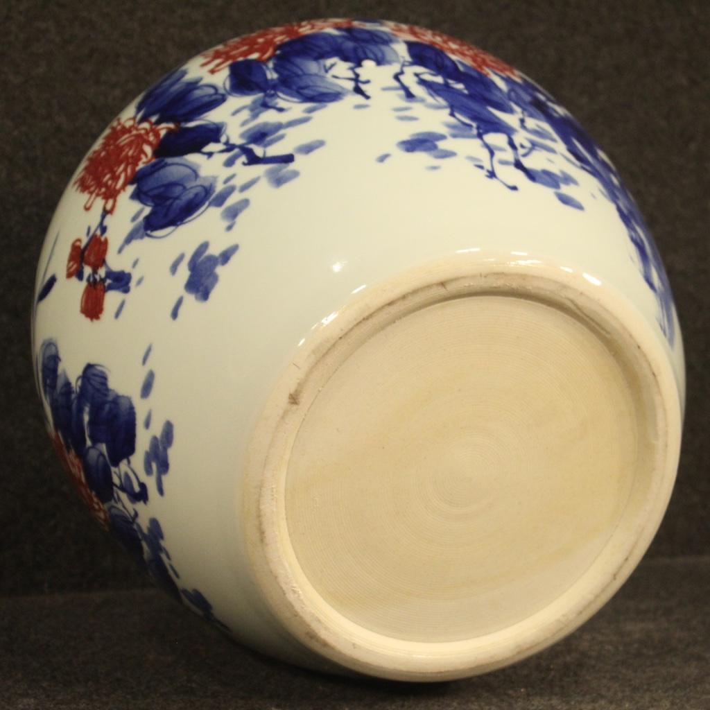 20th Century Glazed and Painted Ceramic Chinese Vase, 2000 For Sale 4