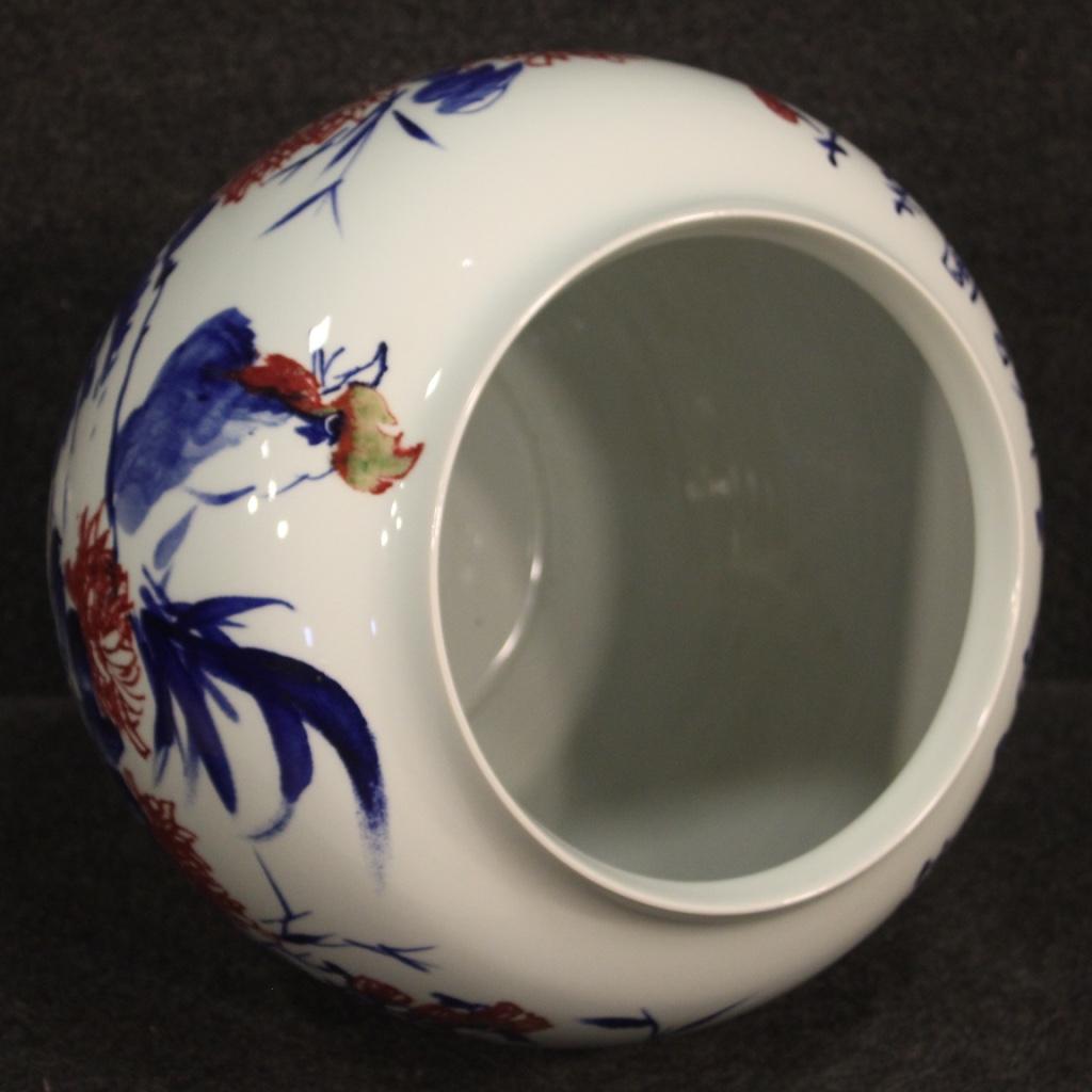 20th Century Glazed and Painted Ceramic Chinese Vase, 2000 For Sale 5