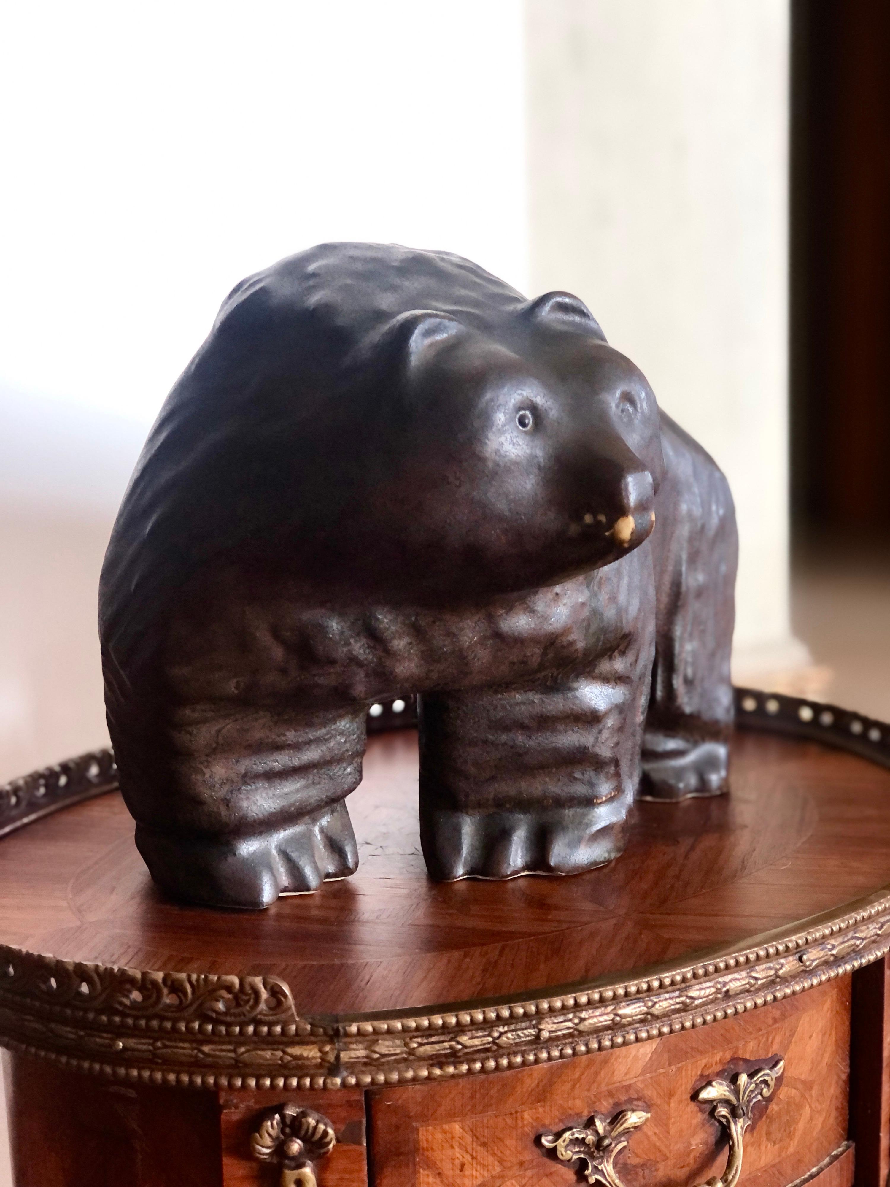ceramic bear sculpture